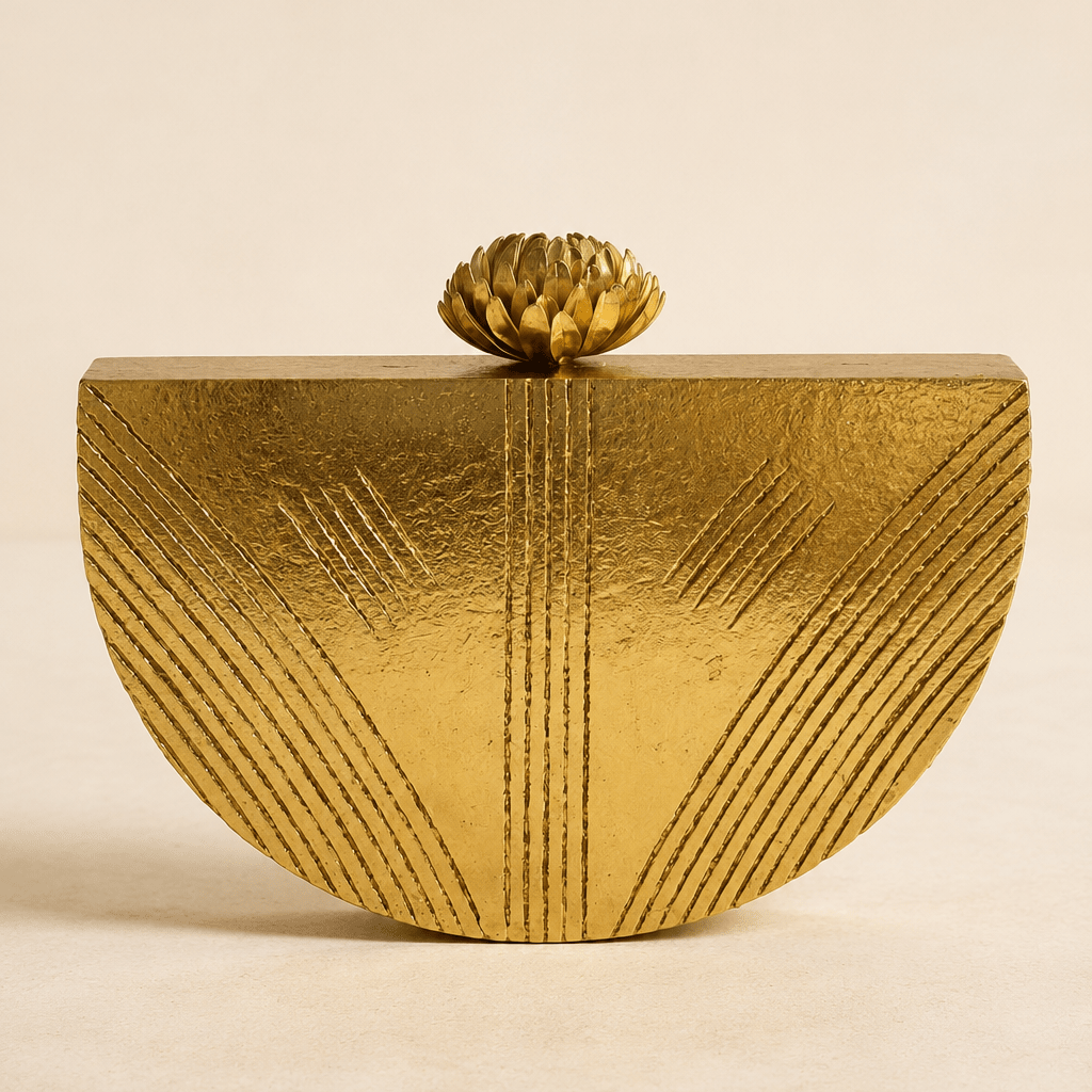 Half-Moon Gilded Clutch Bag - Trufacebygrace
