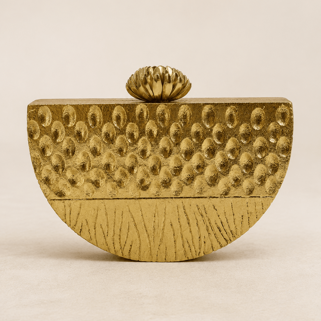 Half-Moon Gilded Clutch Bag - Trufacebygrace