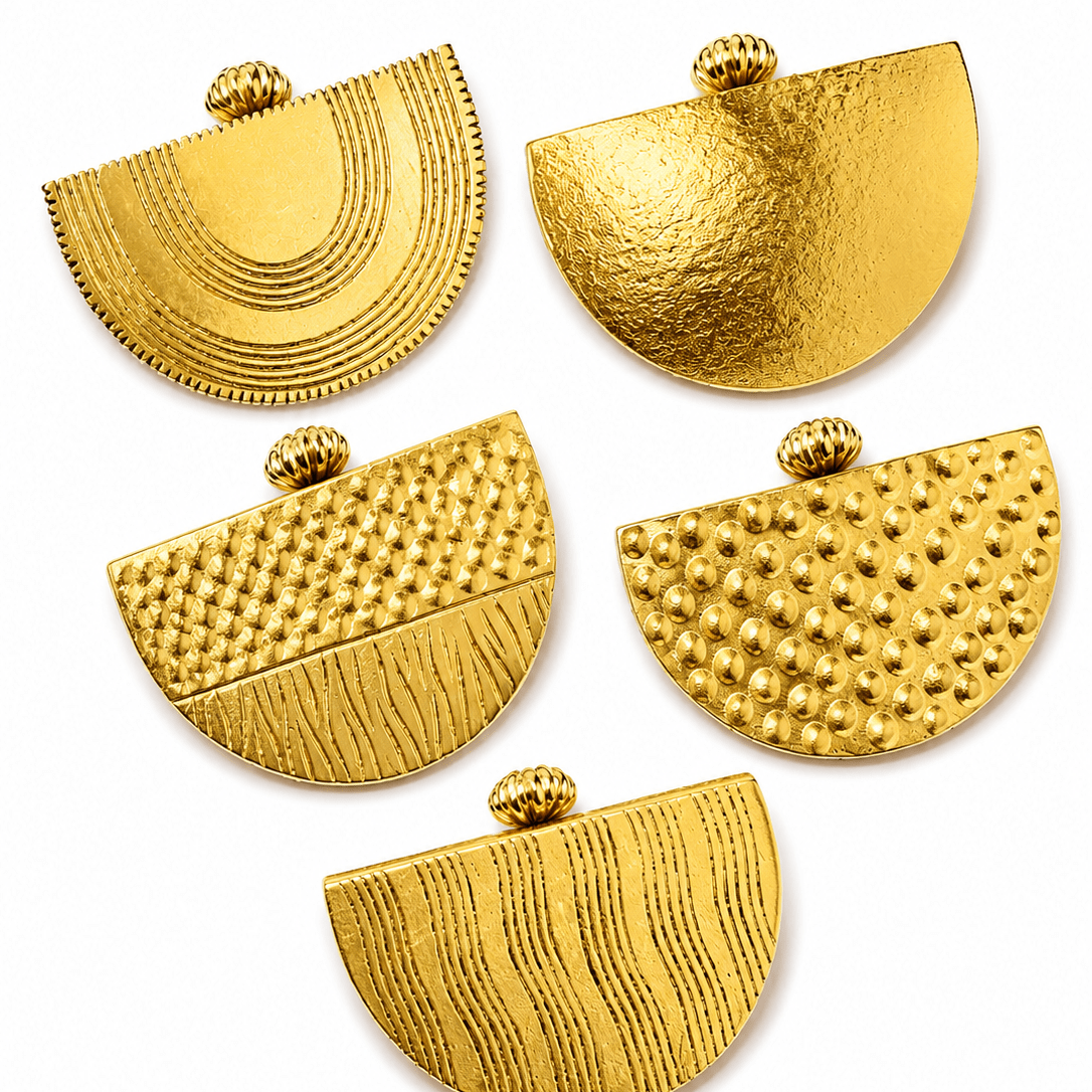 Half - Moon Gilded Clutch Bag - Trufacebygrace