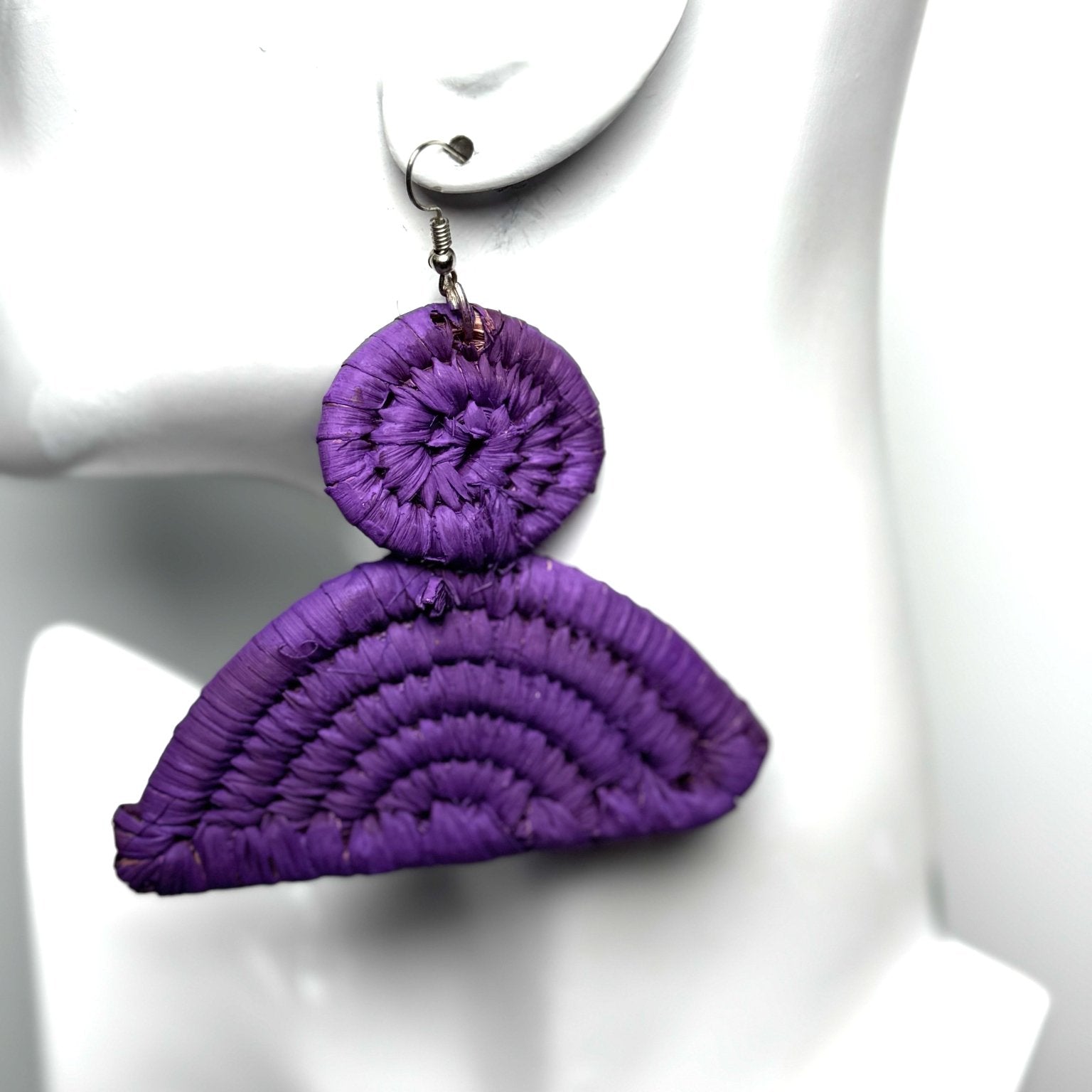 Handwoven Raffia Earrings - Trufacebygrace