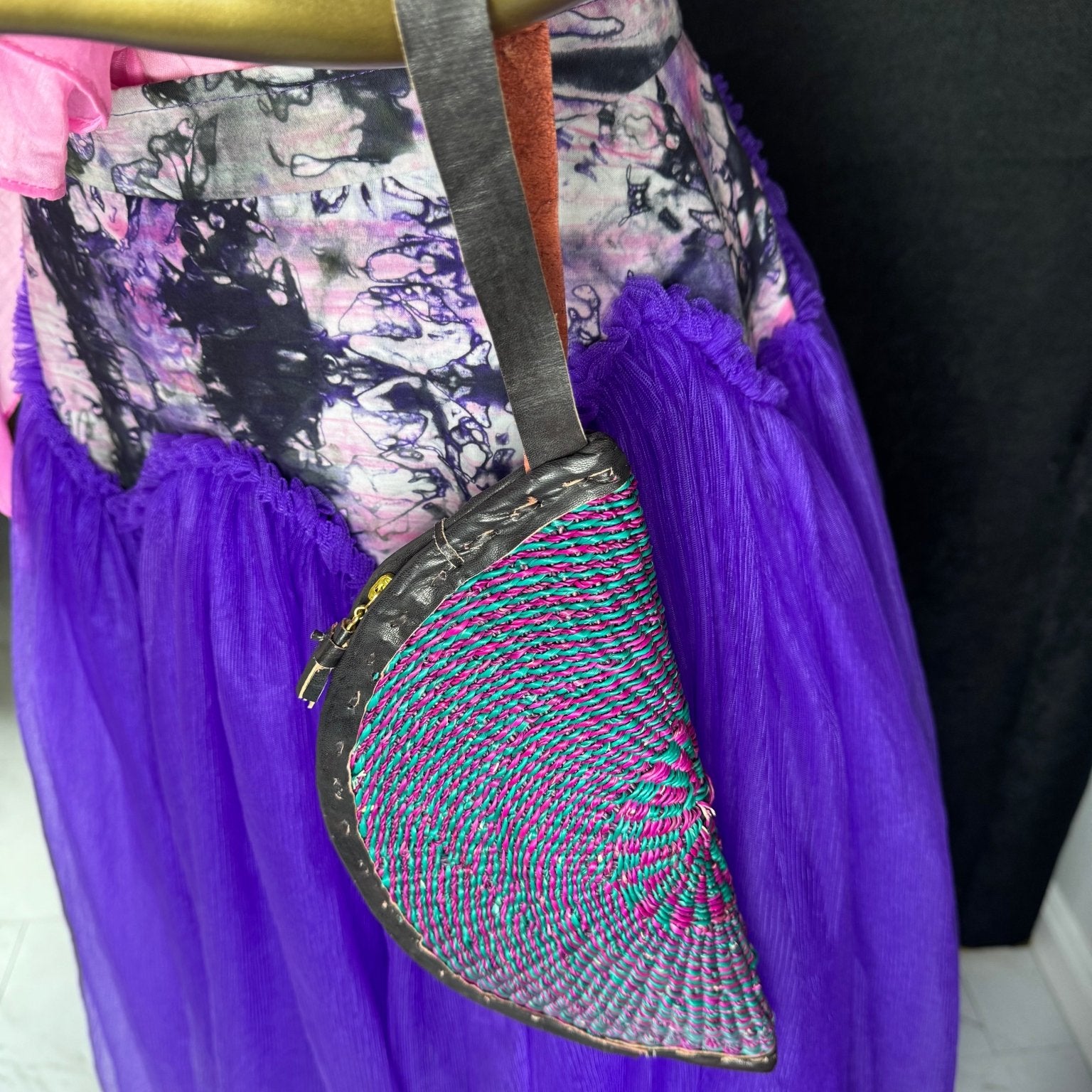 Handwoven Straw Wristlet Clutch - Trufacebygrace