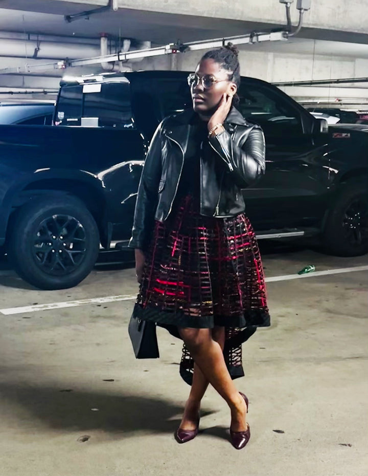 High low African Print Netted Skirt/Cape - Trufacebygrace