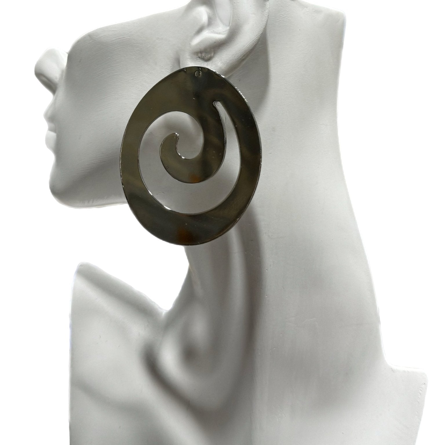 High polish round swirl stud earrings - Trufacebygrace