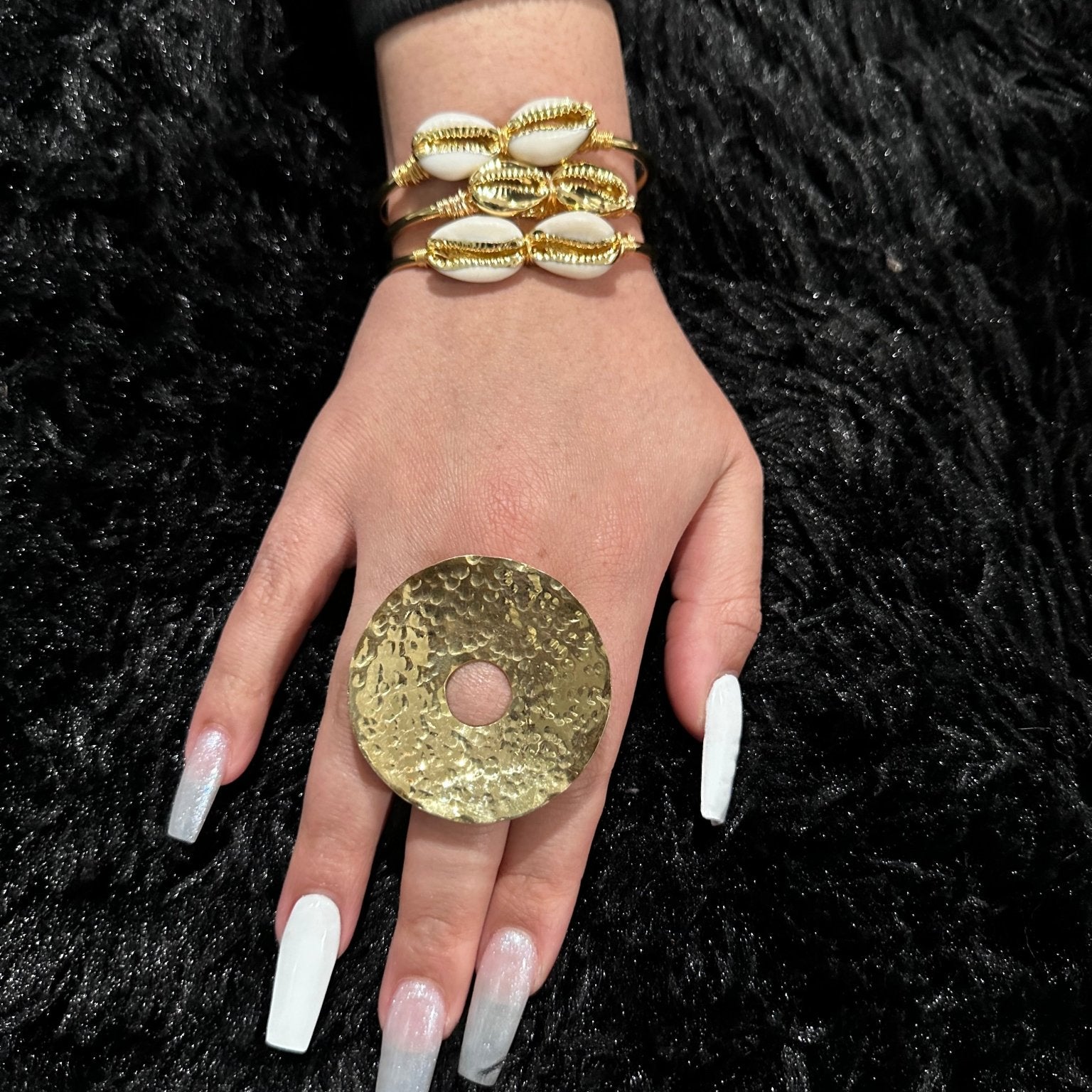Hollow Circle with Hole Brass Statement Ring - Trufacebygrace