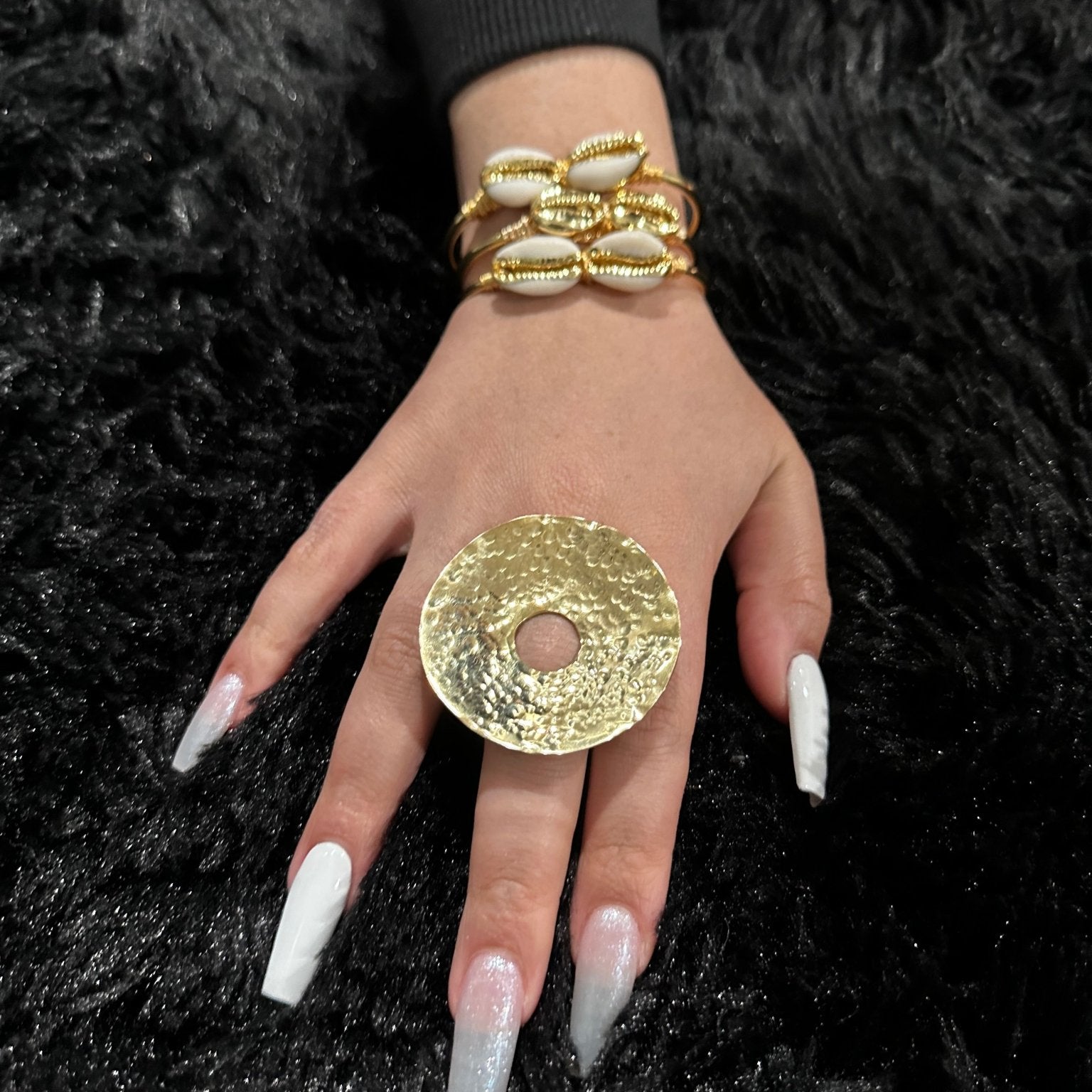 Hollow Circle with Hole Brass Statement Ring - Trufacebygrace