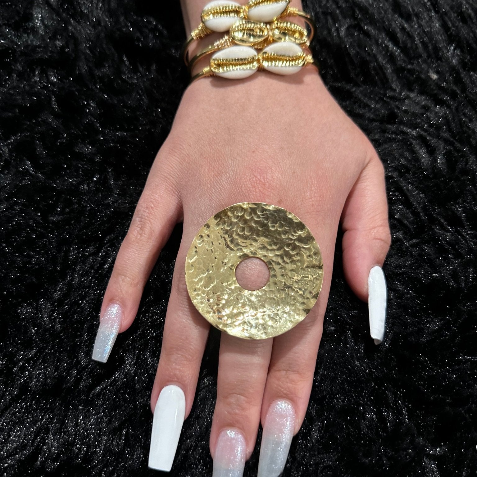 Hollow Circle with Hole Brass Statement Ring - Trufacebygrace