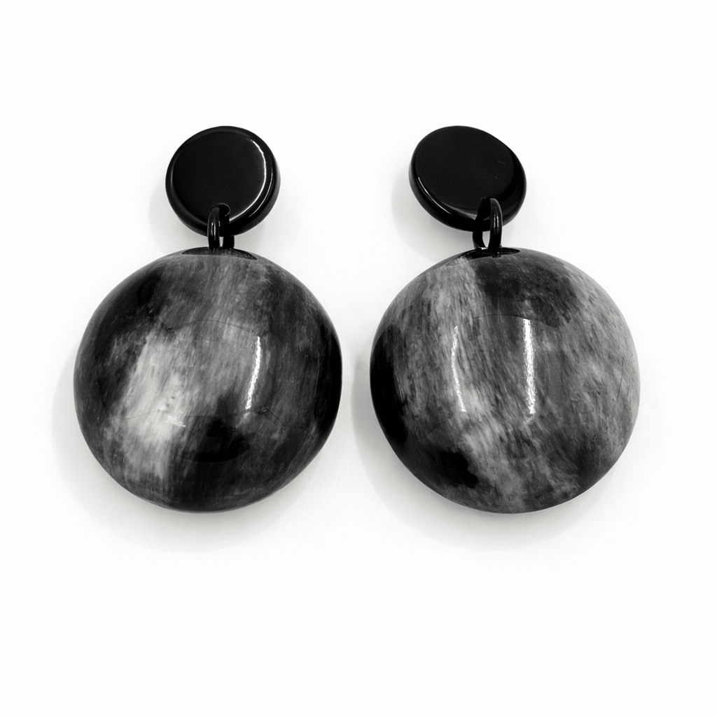 Horn Orb Statement Earrings - Trufacebygrace