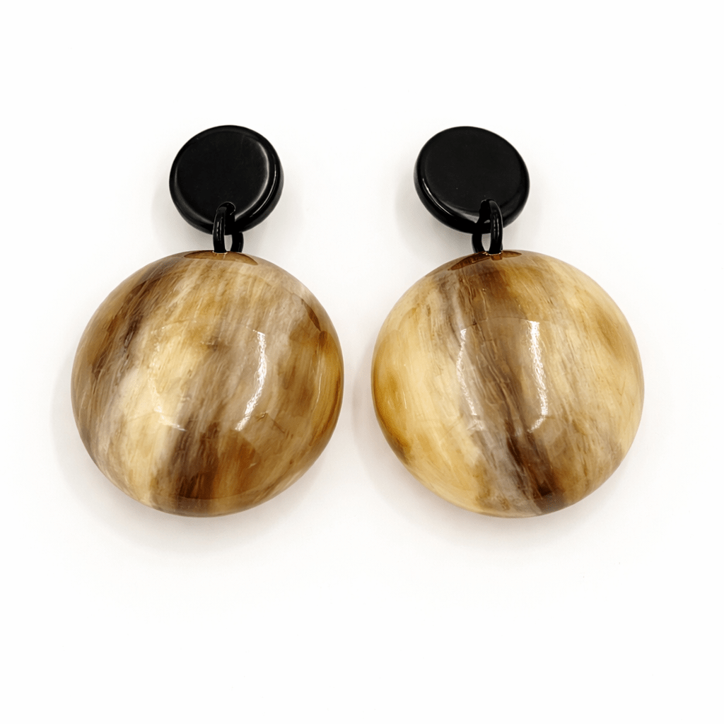 Horn Orb Statement Earrings - Trufacebygrace