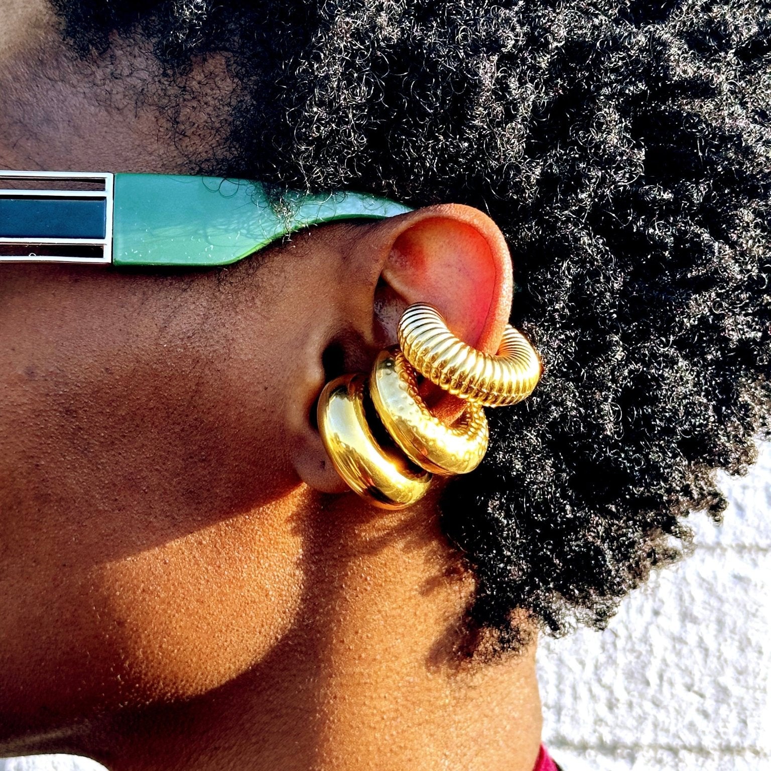 Hyehyɛwaso Chunky gold plated Ear Cuffs - Trufacebygrace
