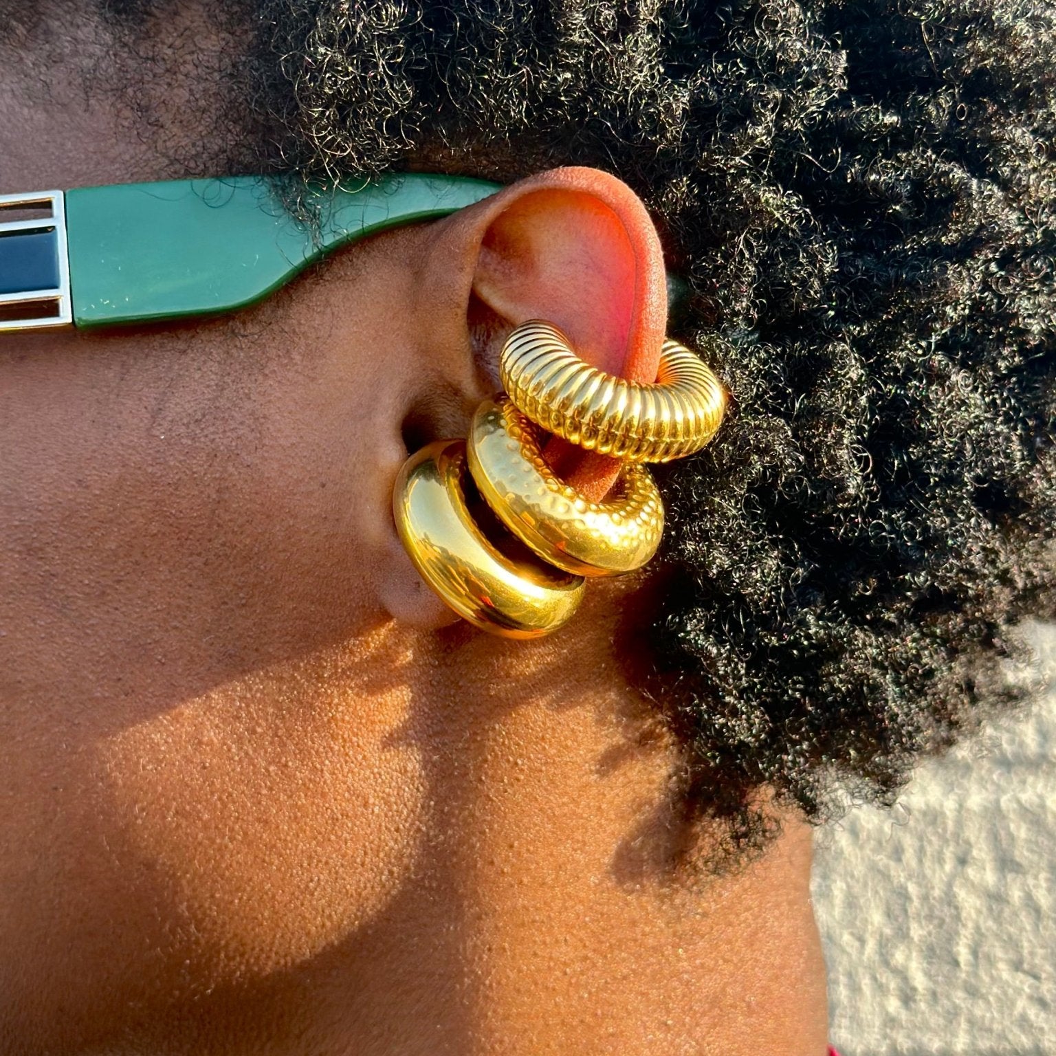 Hyehyɛwaso Chunky gold plated Ear Cuffs - Trufacebygrace