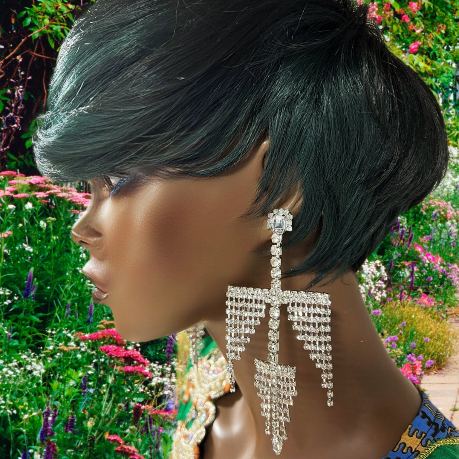 I am Woman Rhinestone Earrings - Trufacebygrace