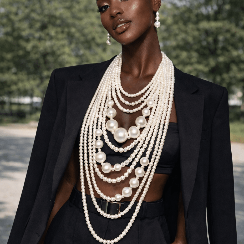 Ife Obinrin Layered Pearl Necklace set - Trufacebygrace