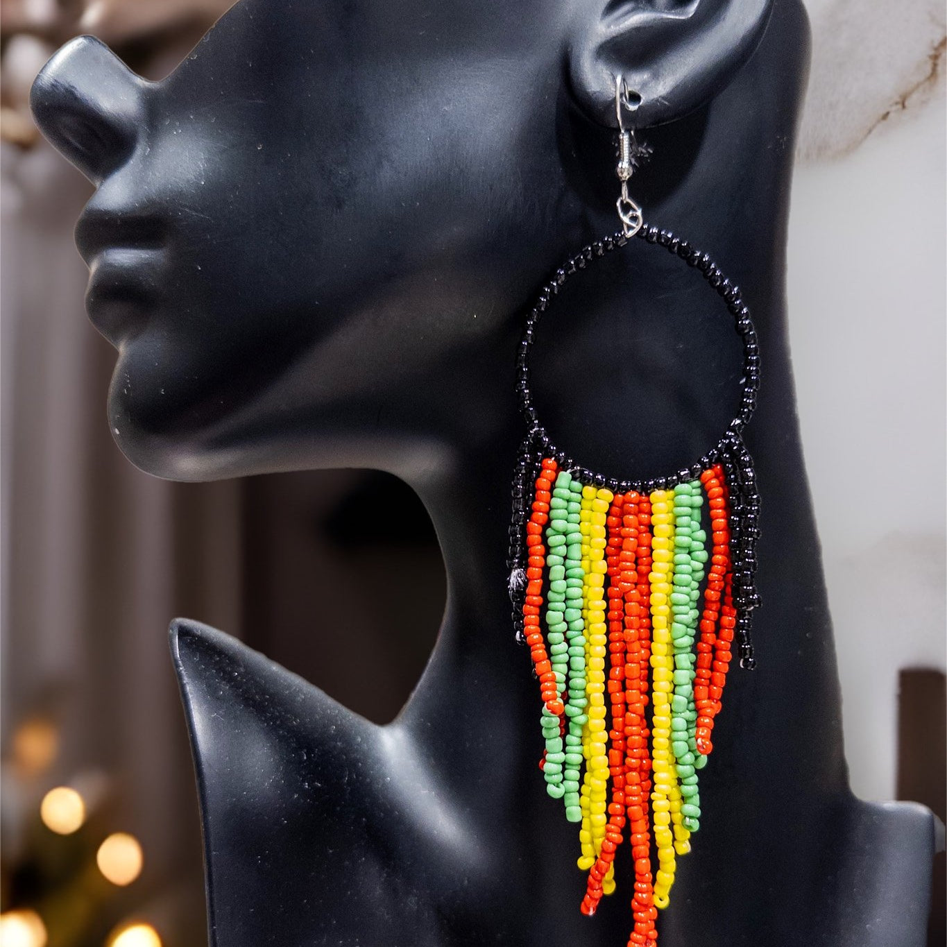 Irie beaded fringe Earrings - Trufacebygrace