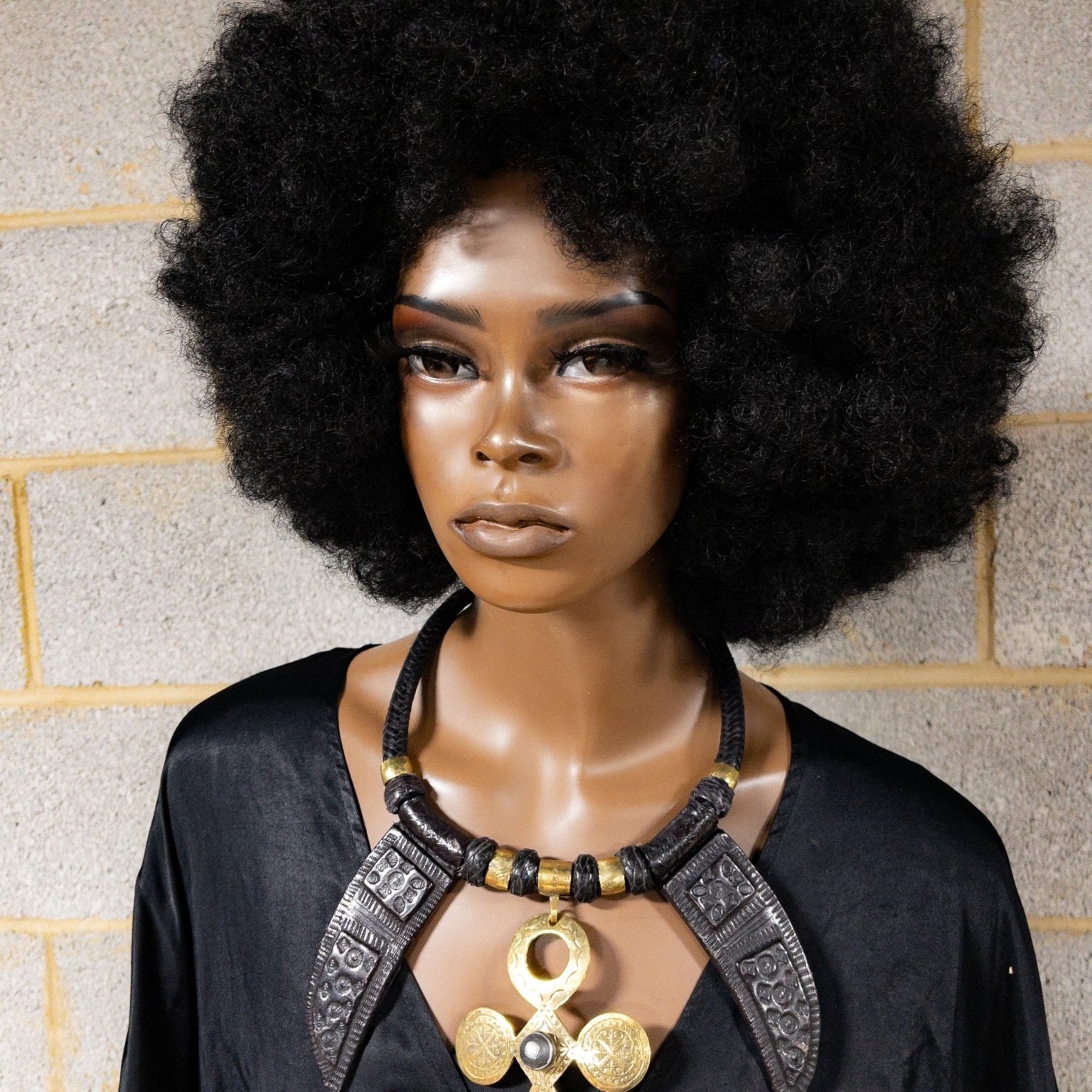 Issak Genuine Leather and oversized Ankh Pendant Necklace - Trufacebygrace