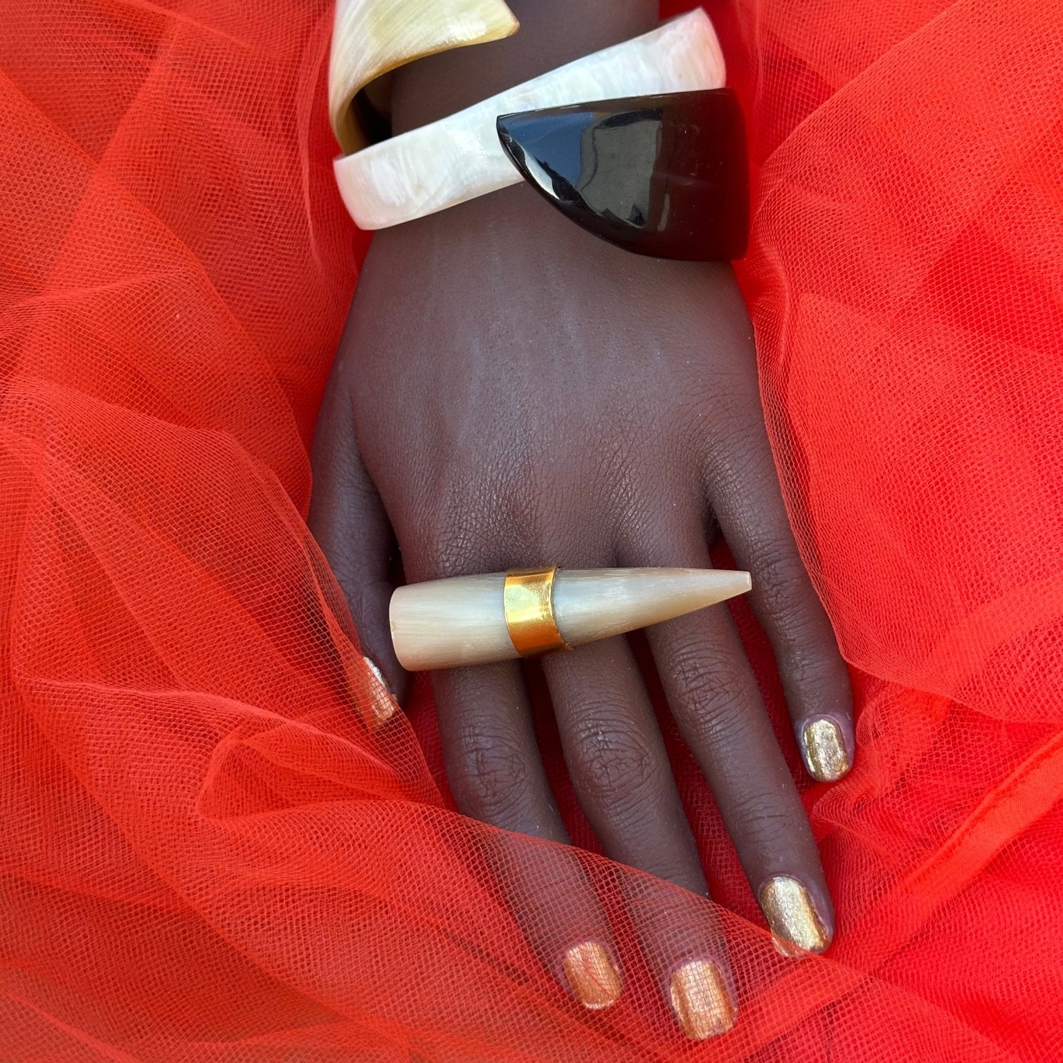 Ivory Horn Brass Ring - Trufacebygrace