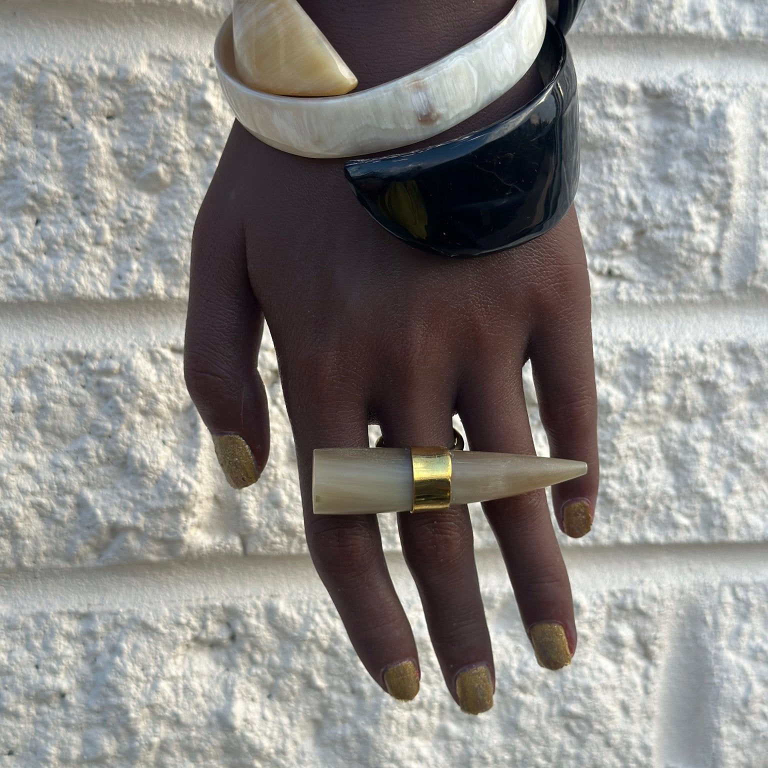 Ivory Horn Brass Ring - Trufacebygrace