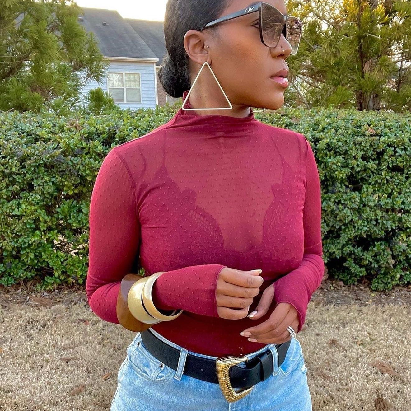 Jio - Maumbo Geometric Statement Earrings - Trufacebygrace