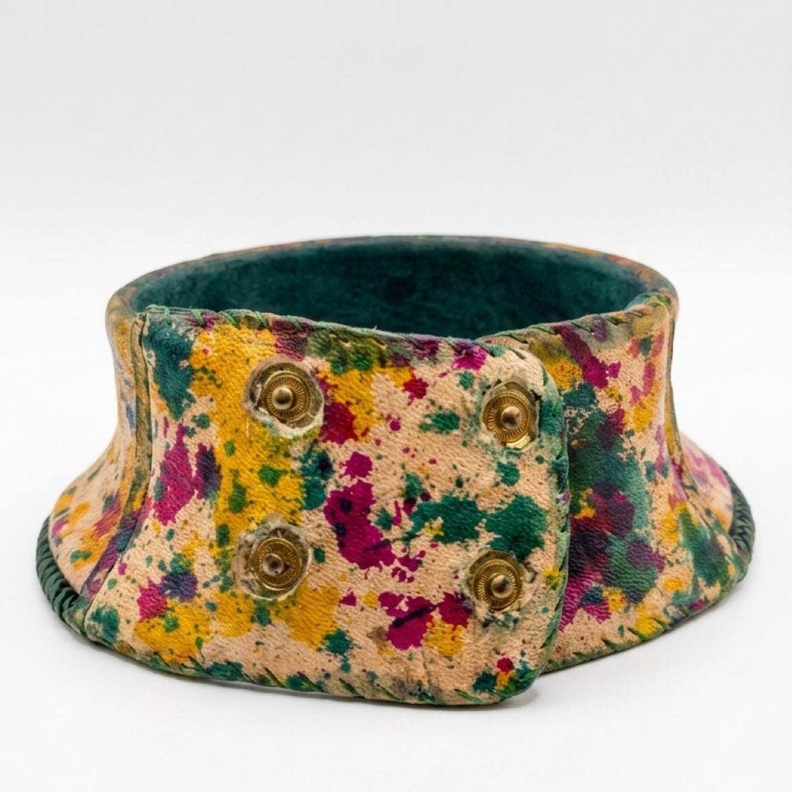 Kaleidoscope Hand-Painted Leather Collar Necklace - Trufacebygrace