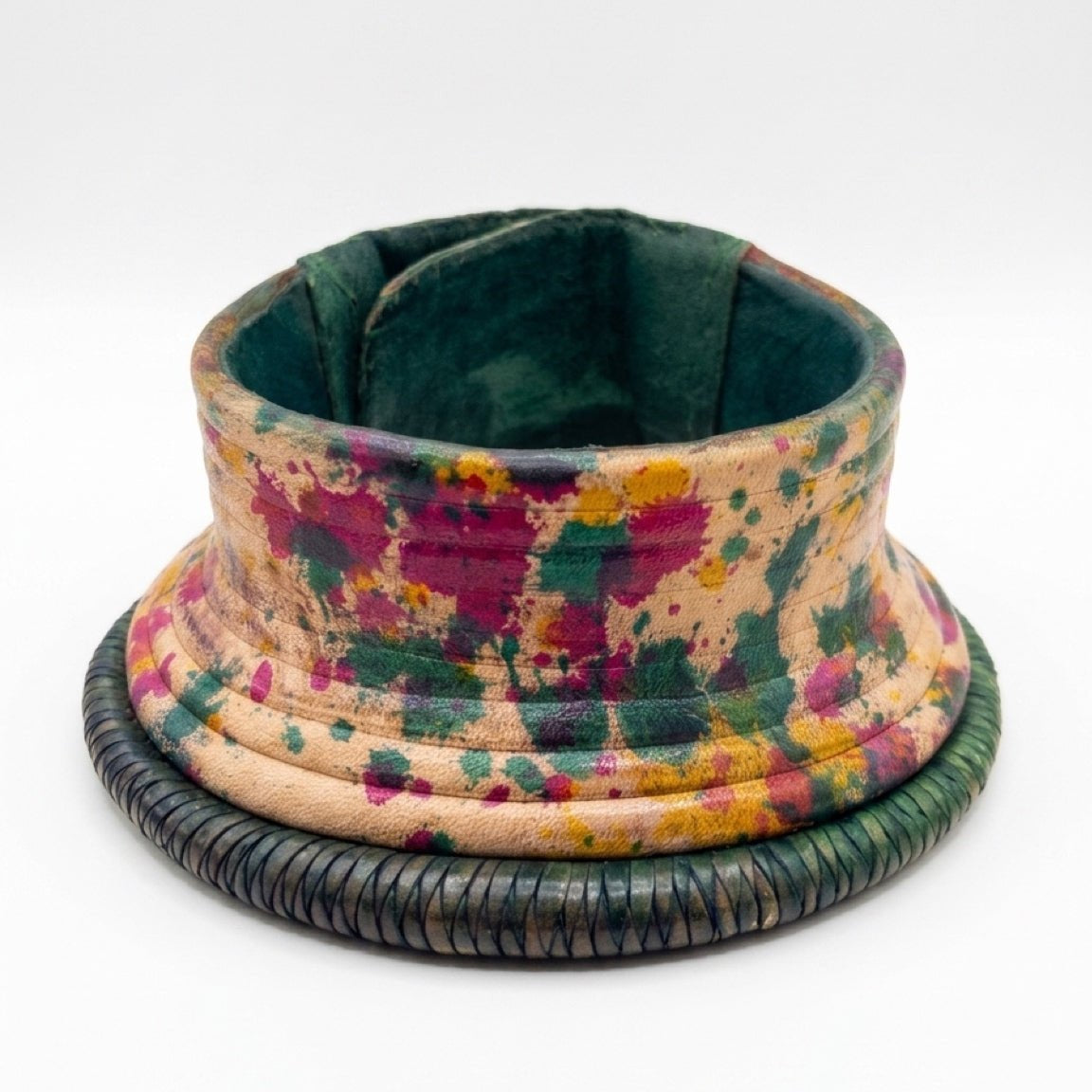 Kaleidoscope Hand-Painted Leather Collar Necklace - Trufacebygrace