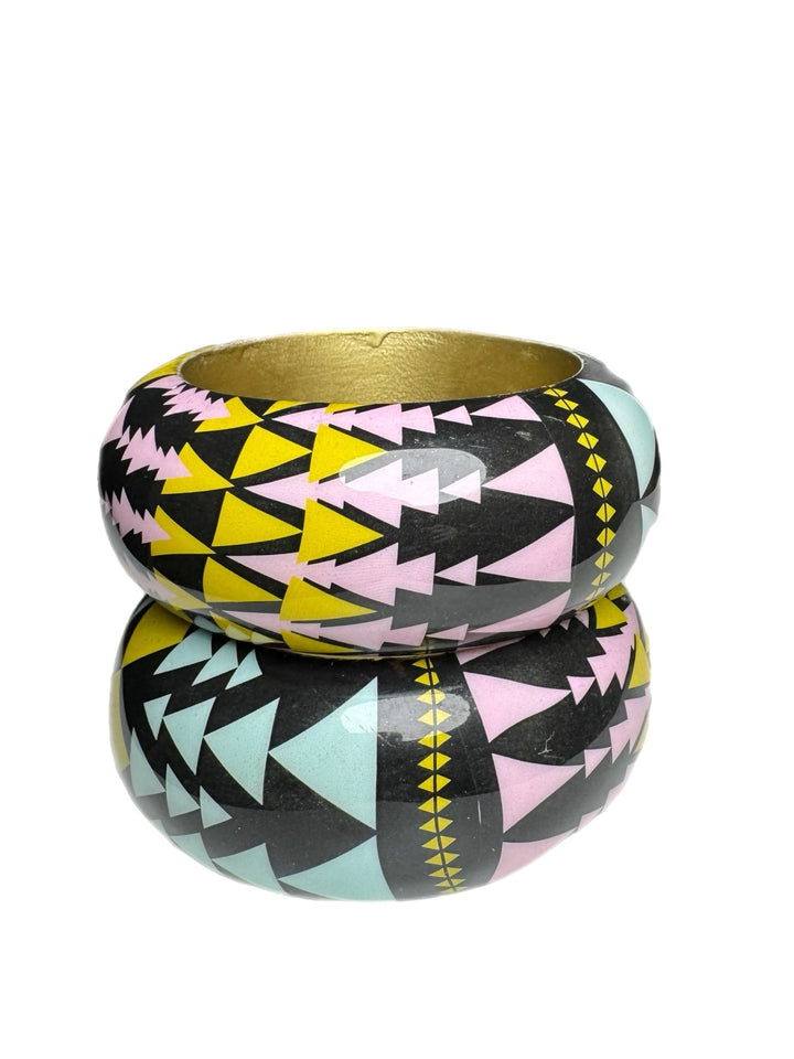 Kente Essence Hand - Painted Bangles - Trufacebygrace
