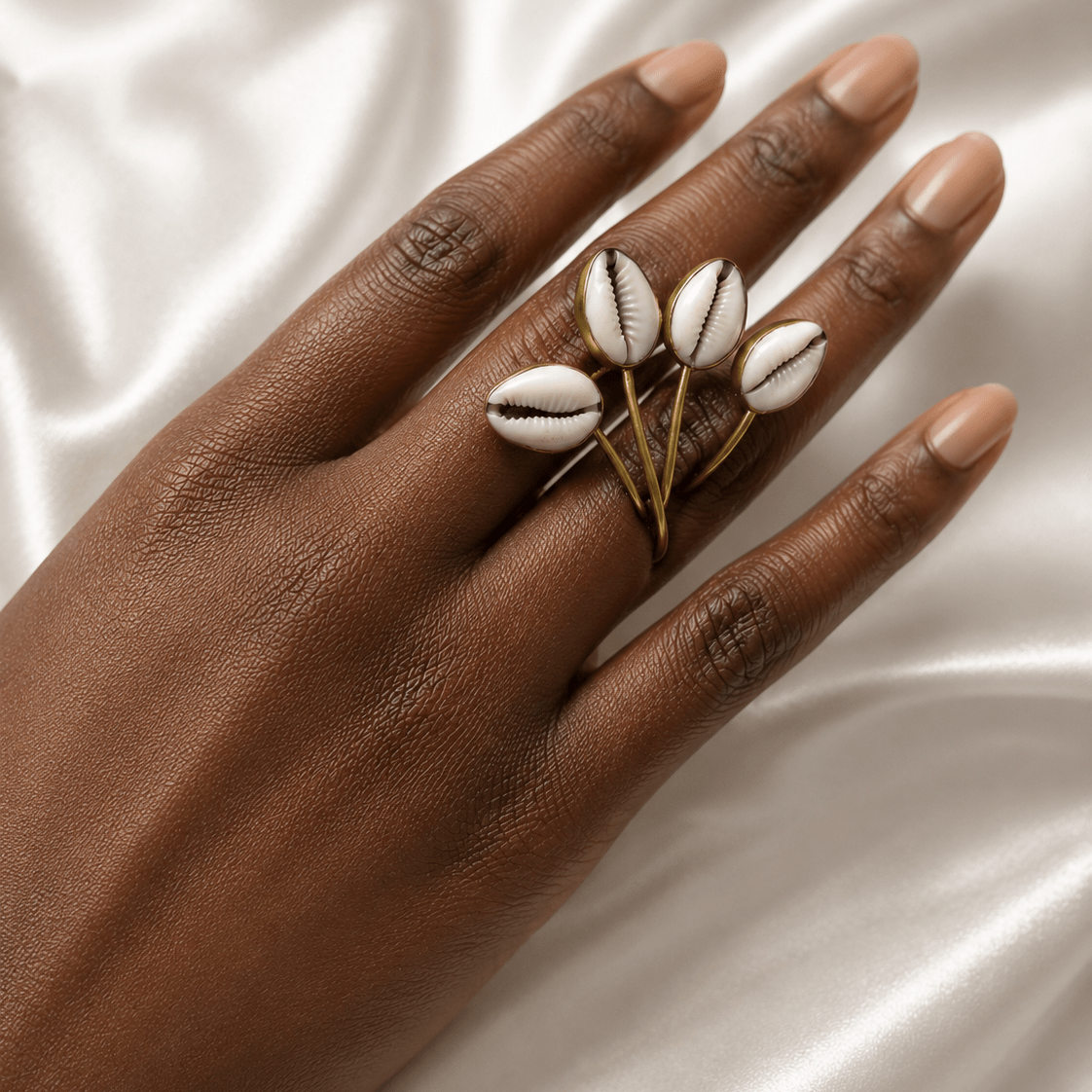 Kipepeo Cowry Shell Ring - Trufacebygrace
