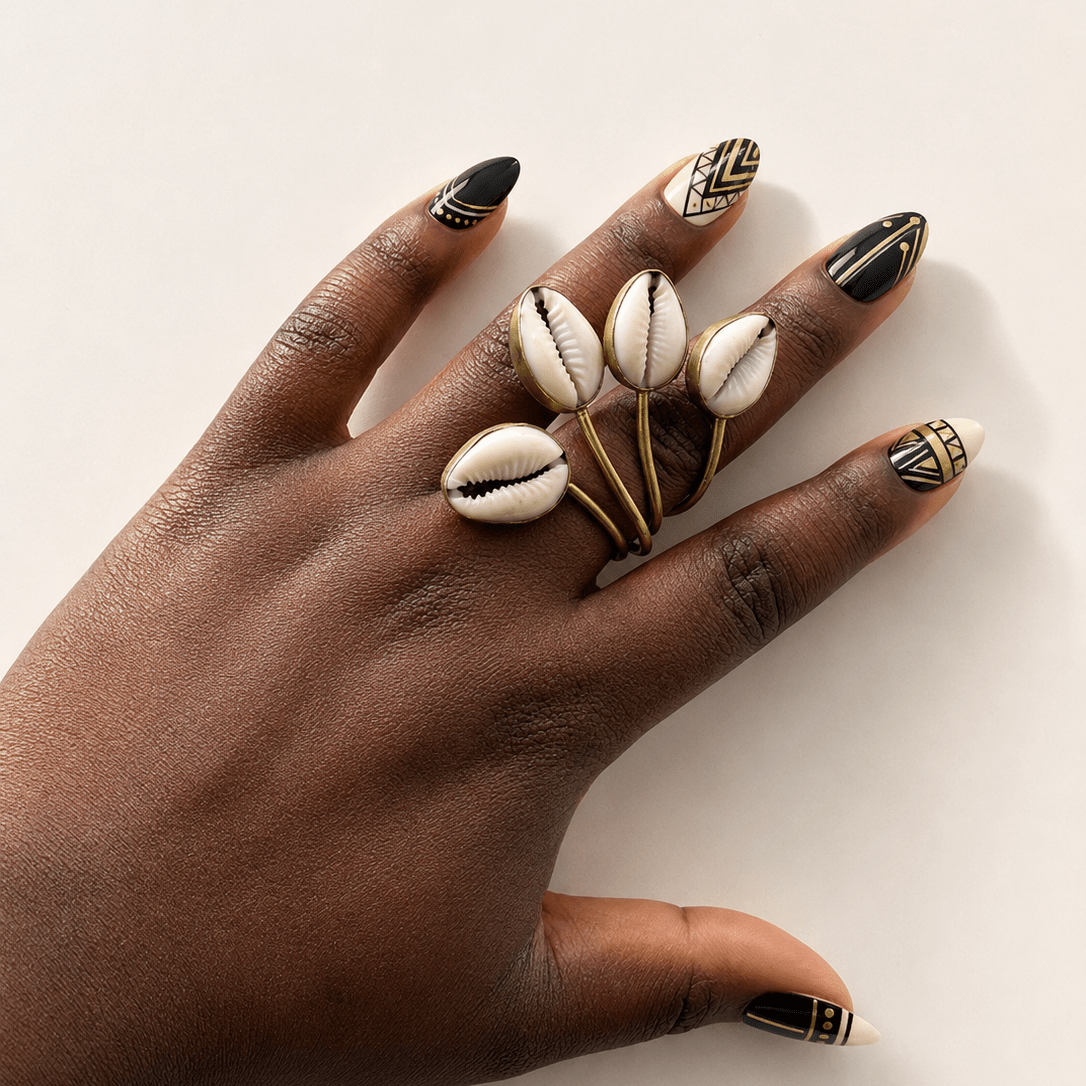 Kipepeo Cowry Shell Ring - Trufacebygrace