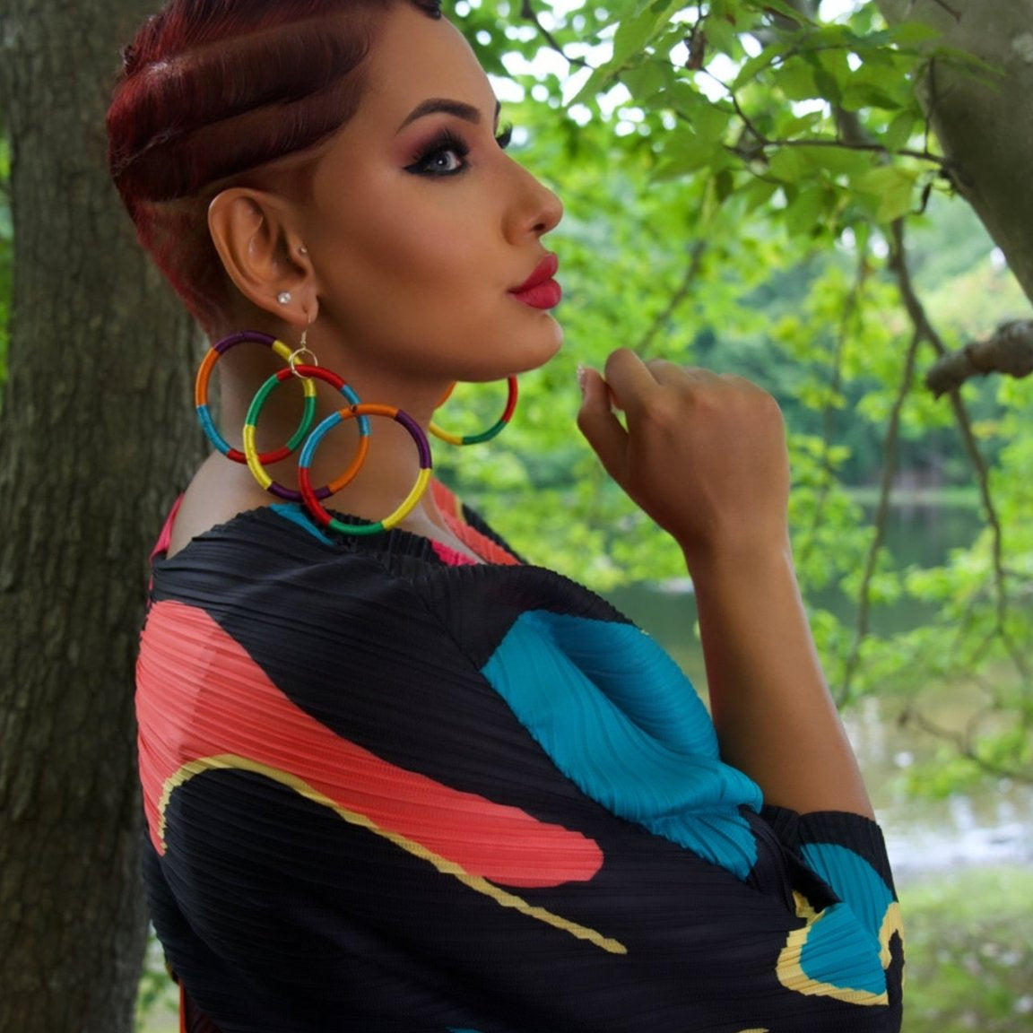 Kukua 3 ring horizontal Earrings - Trufacebygrace