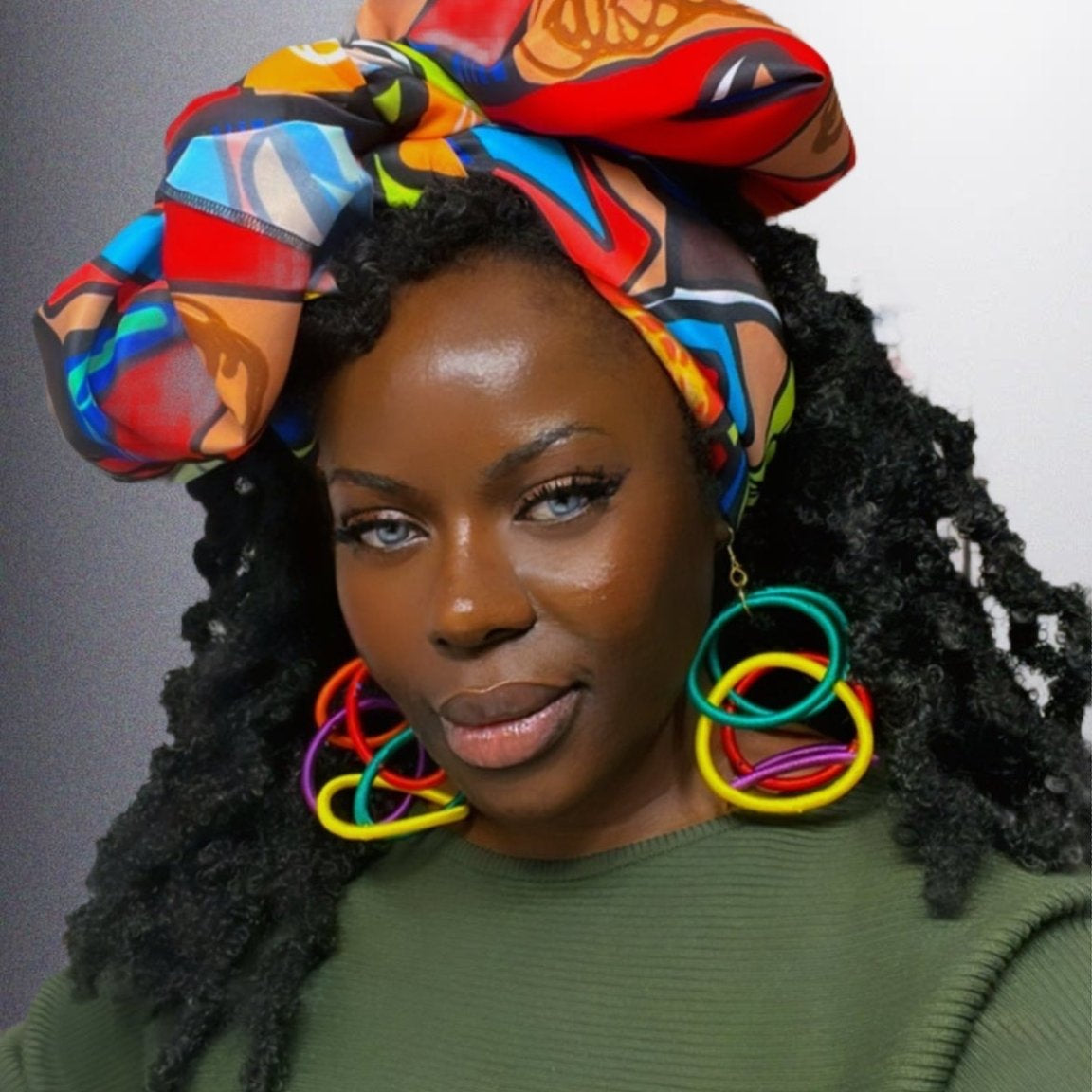 Kukua thread Circular Rings Statement Earrings - Trufacebygrace