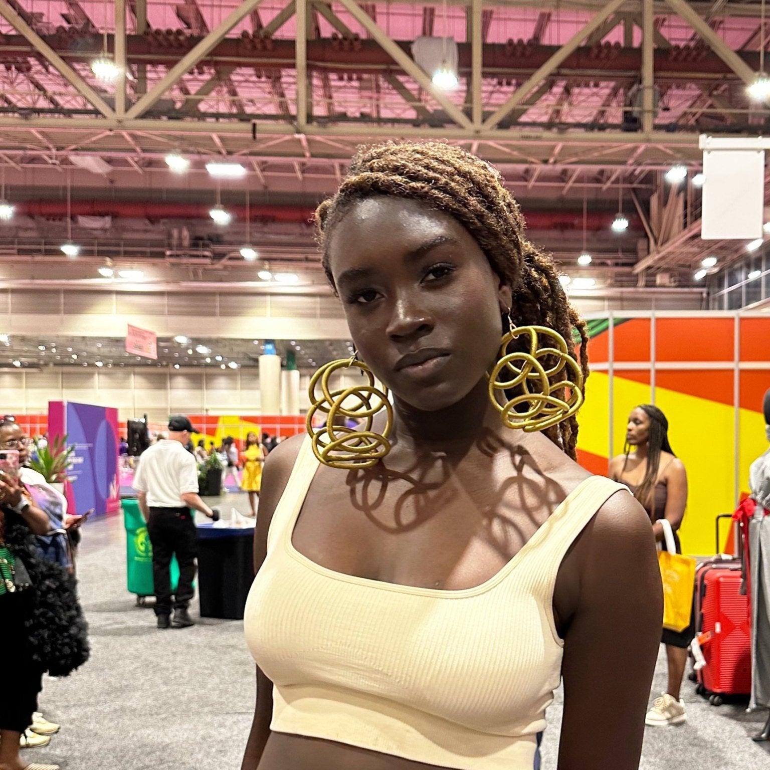 Kukua thread Circular Rings Statement Earrings - Trufacebygrace