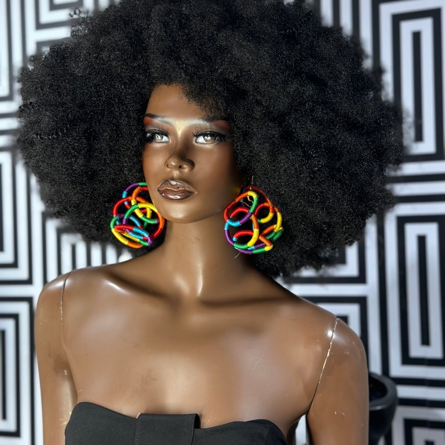 Kukua thread Circular Rings Statement Earrings - Trufacebygrace