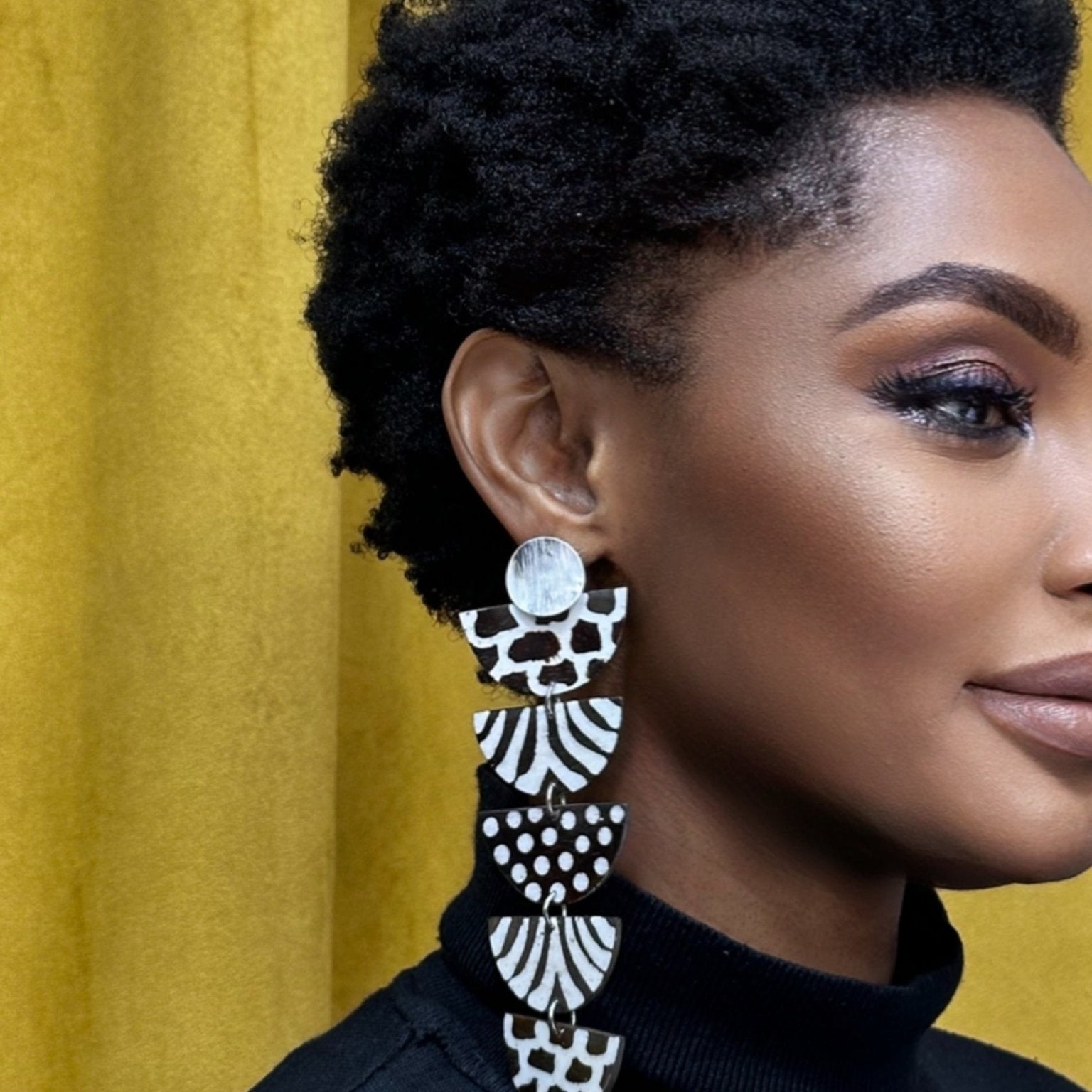Kwayemu Monochrome Tiered Earrings - Trufacebygrace
