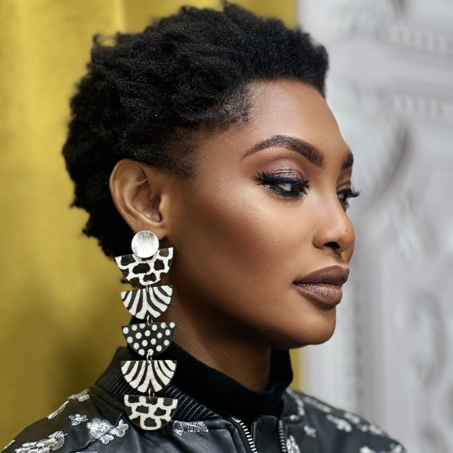 Kwayemu Monochrome Tiered Earrings - Trufacebygrace