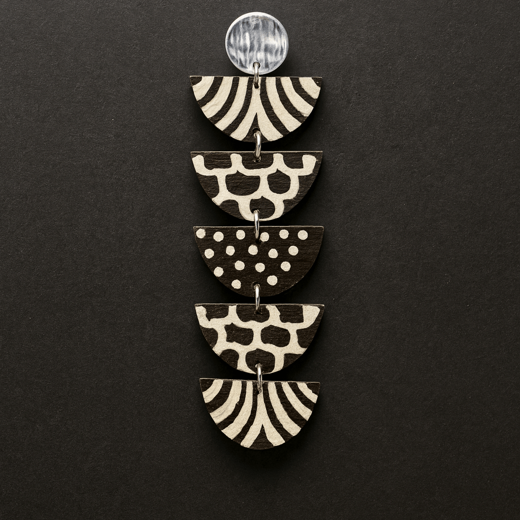 Kwayemu Monochrome Tiered Earrings - Trufacebygrace