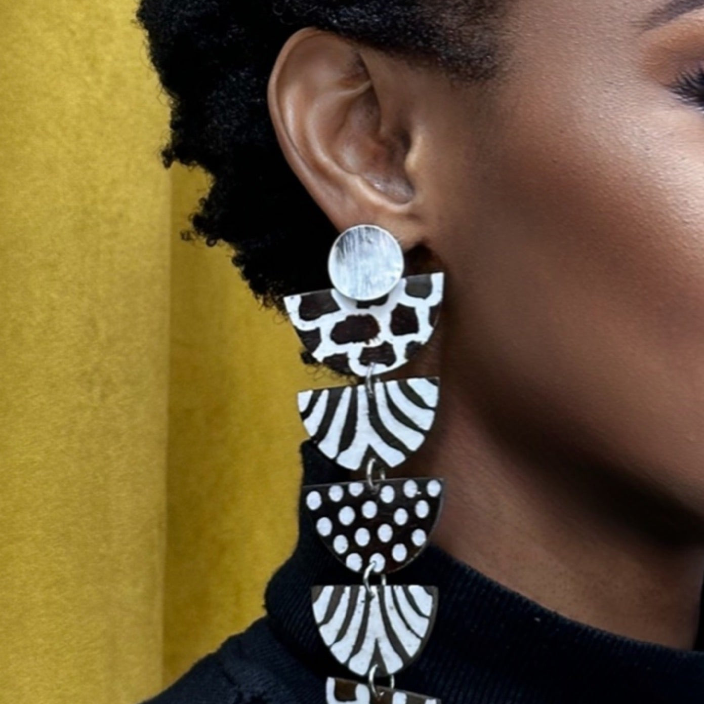Kwayemu Monochrome Tiered Earrings - Trufacebygrace