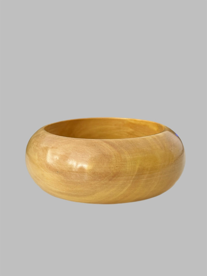 Lacquered Natural Chunky Wood Bangle - Trufacebygrace