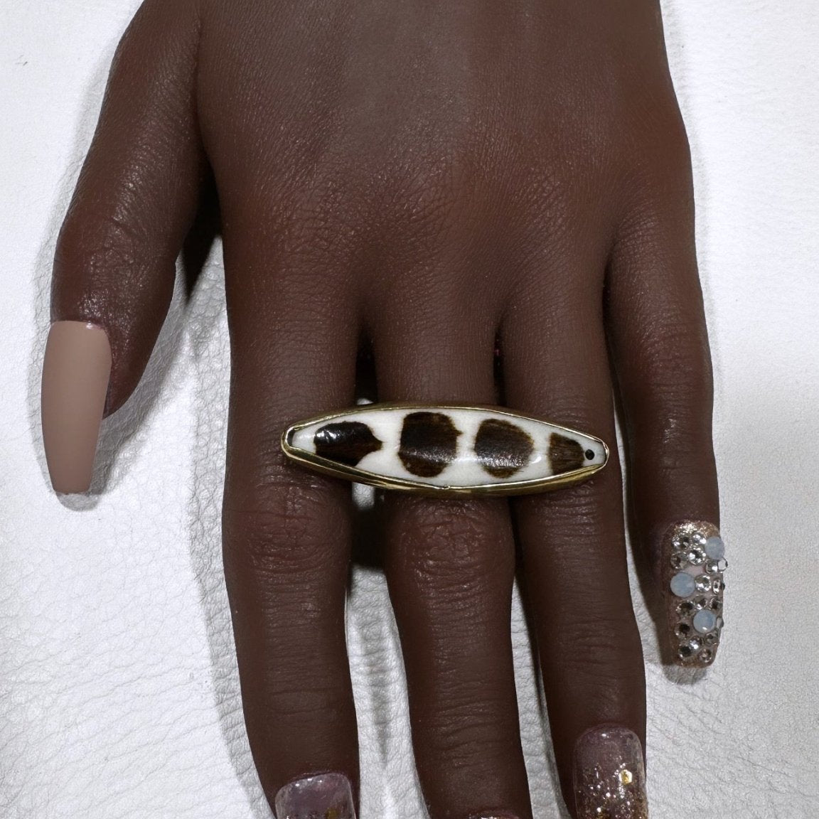 Leopard Adjustable Brass Ring - Trufacebygrace