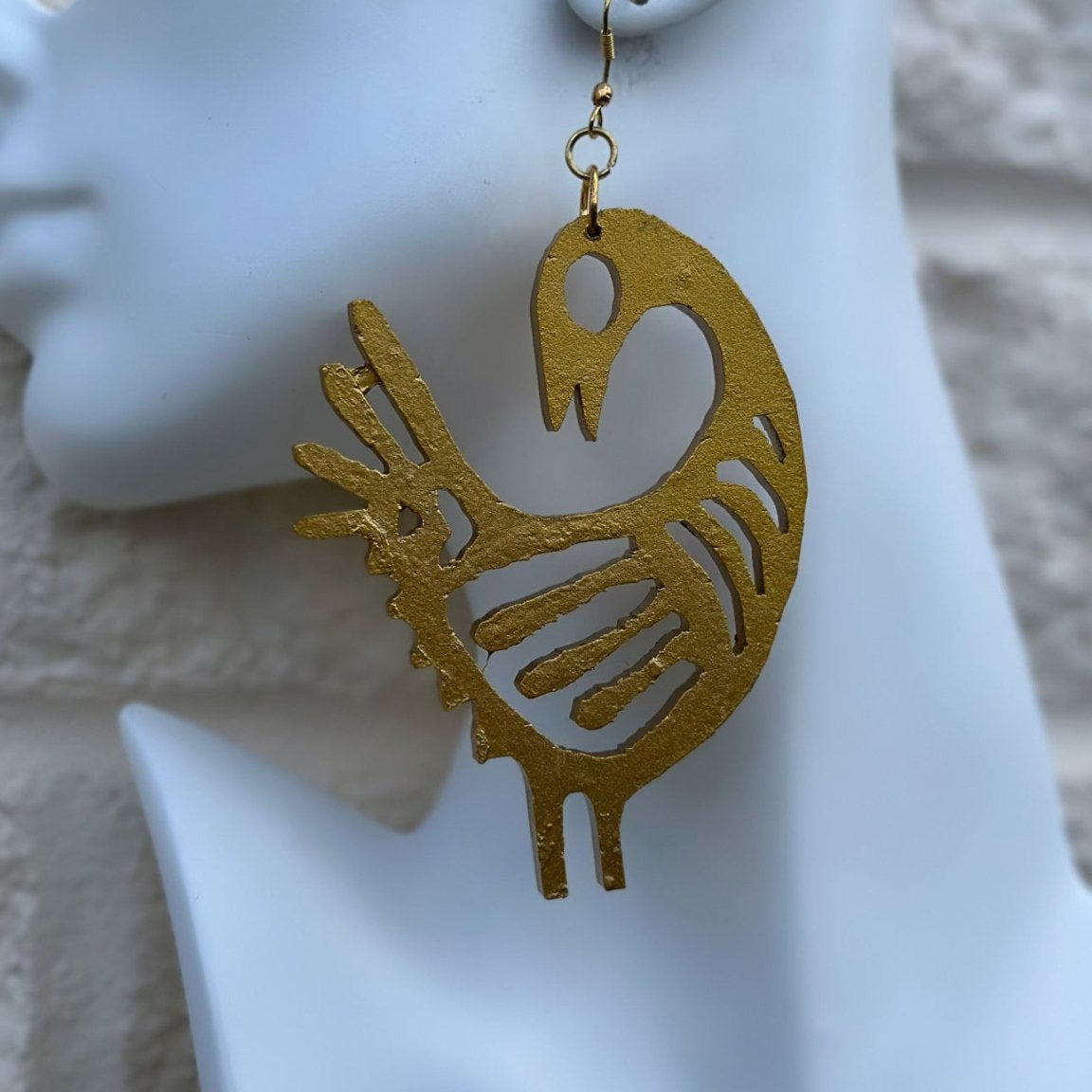 Lightweight Sankofa Painted Wood Earrings - Trufacebygrace