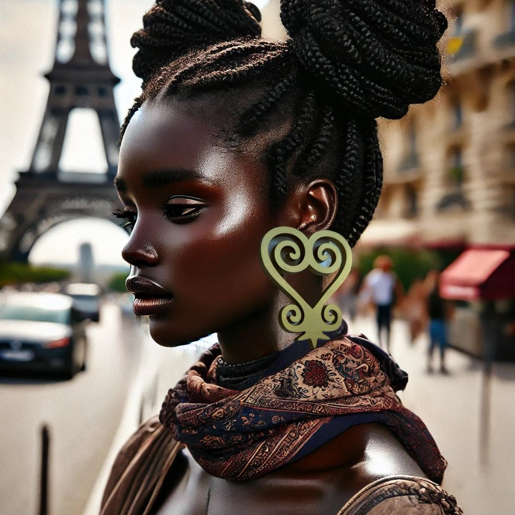 Lightweight Sankofa Painted Wood Earrings - Trufacebygrace