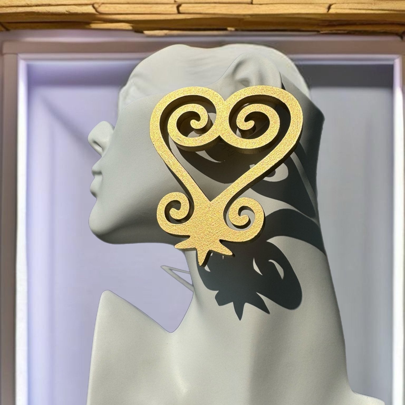 Lightweight Sankofa Painted Wood Earrings - Trufacebygrace
