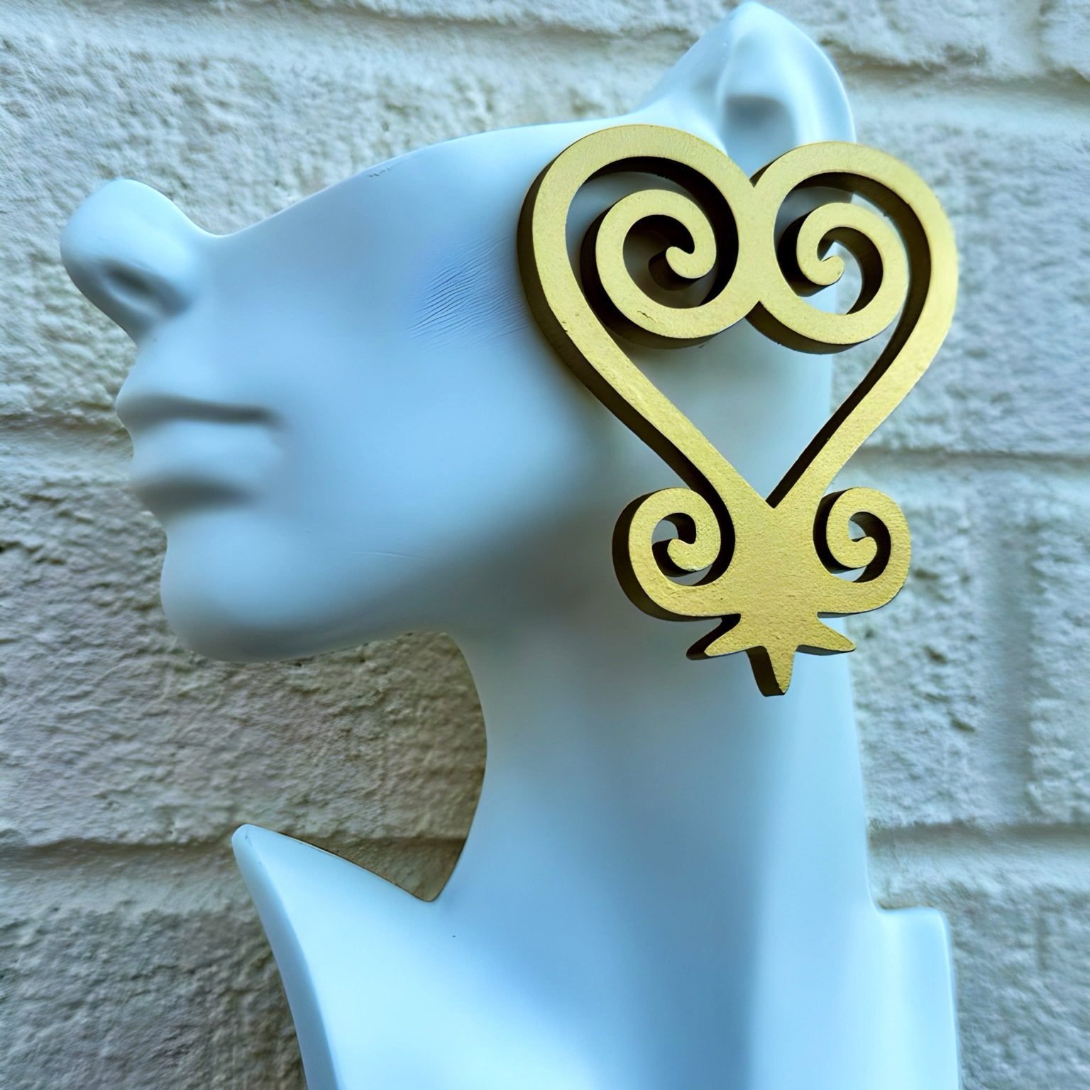 Lightweight Sankofa Painted Wood Earrings - Trufacebygrace