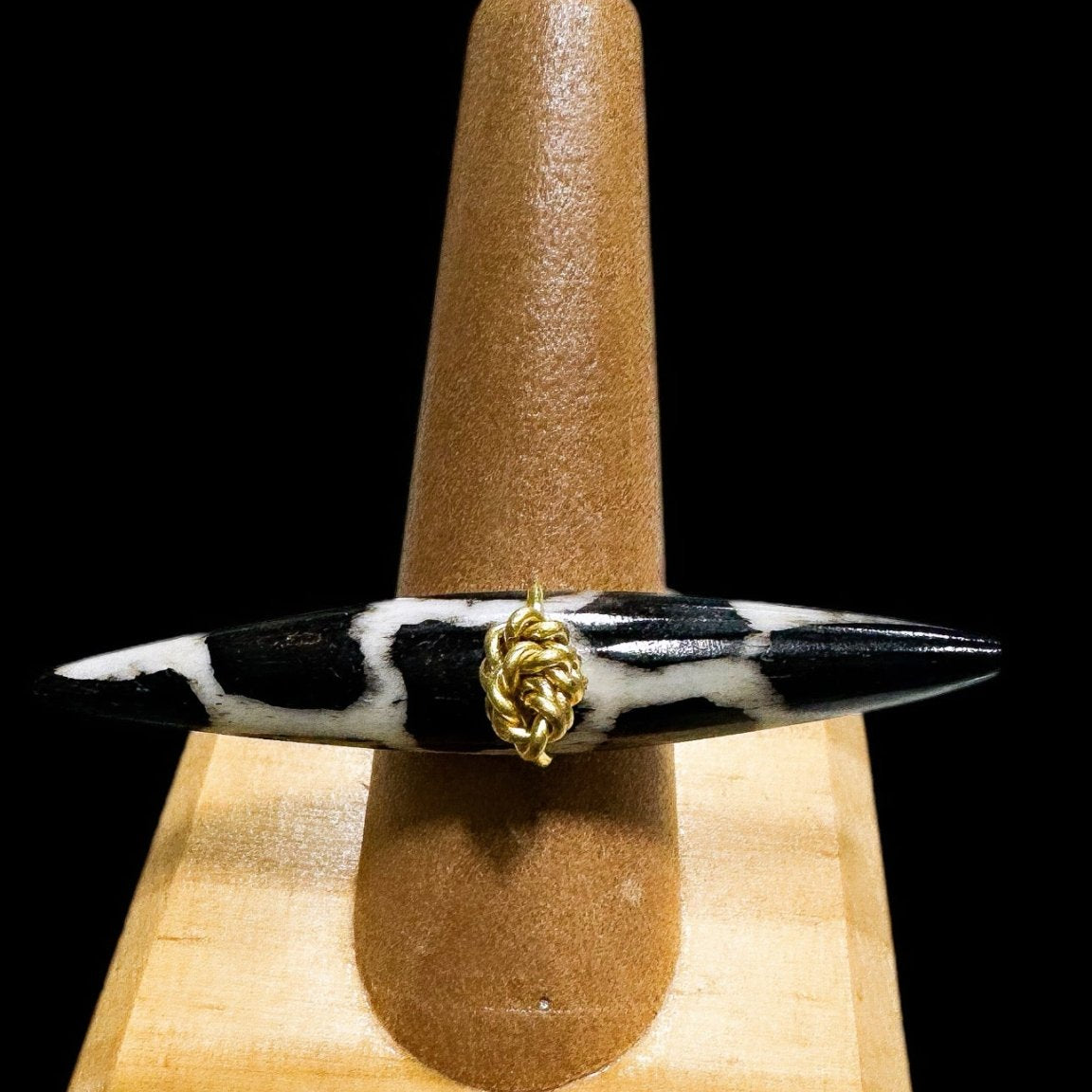 Logologo Brass and Batik Bone Ring - Trufacebygrace