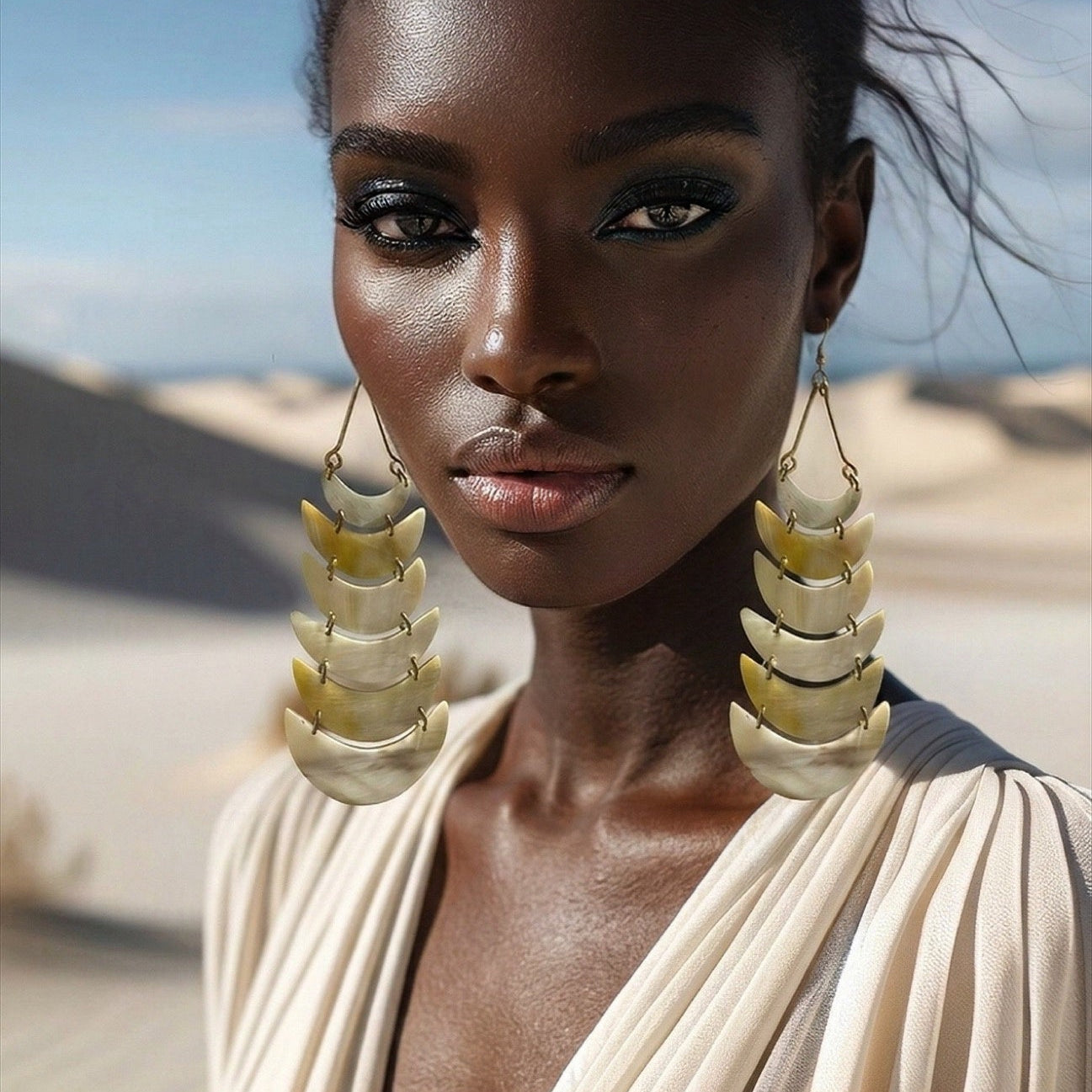 Lunar Elegance Horn Earrings - Trufacebygrace