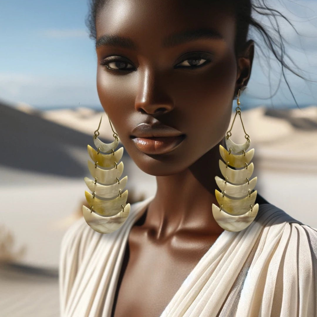 Lunar Elegance Horn Earrings - Trufacebygrace