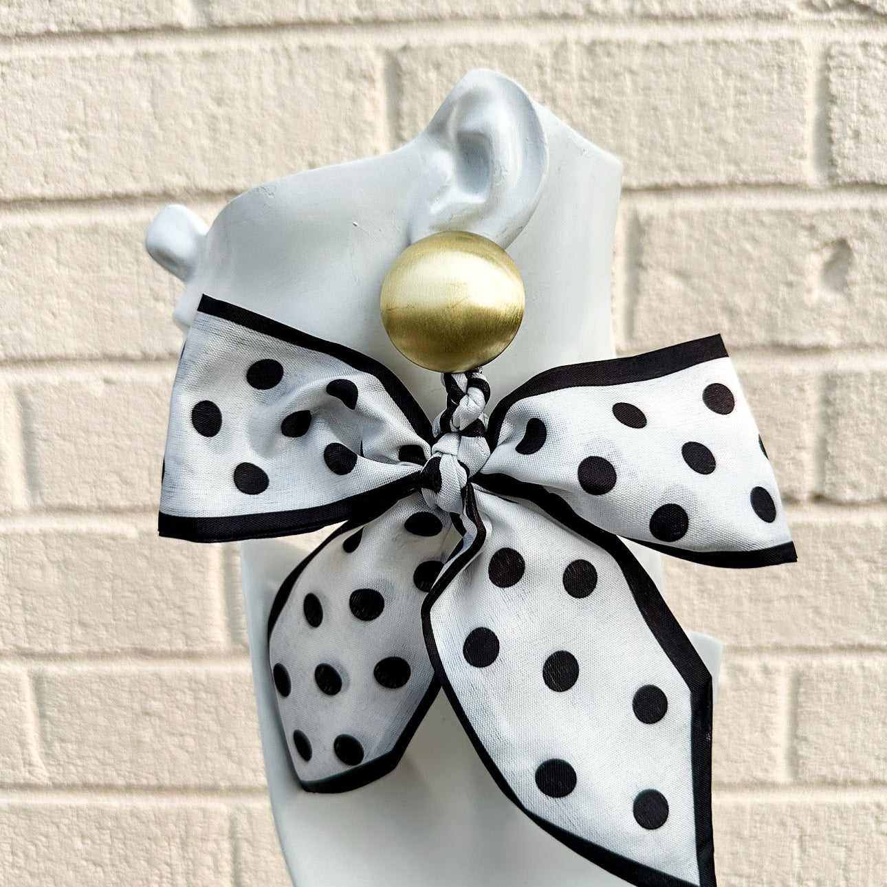 Luxe Bow Earrings - Polka Dot - Trufacebygrace
