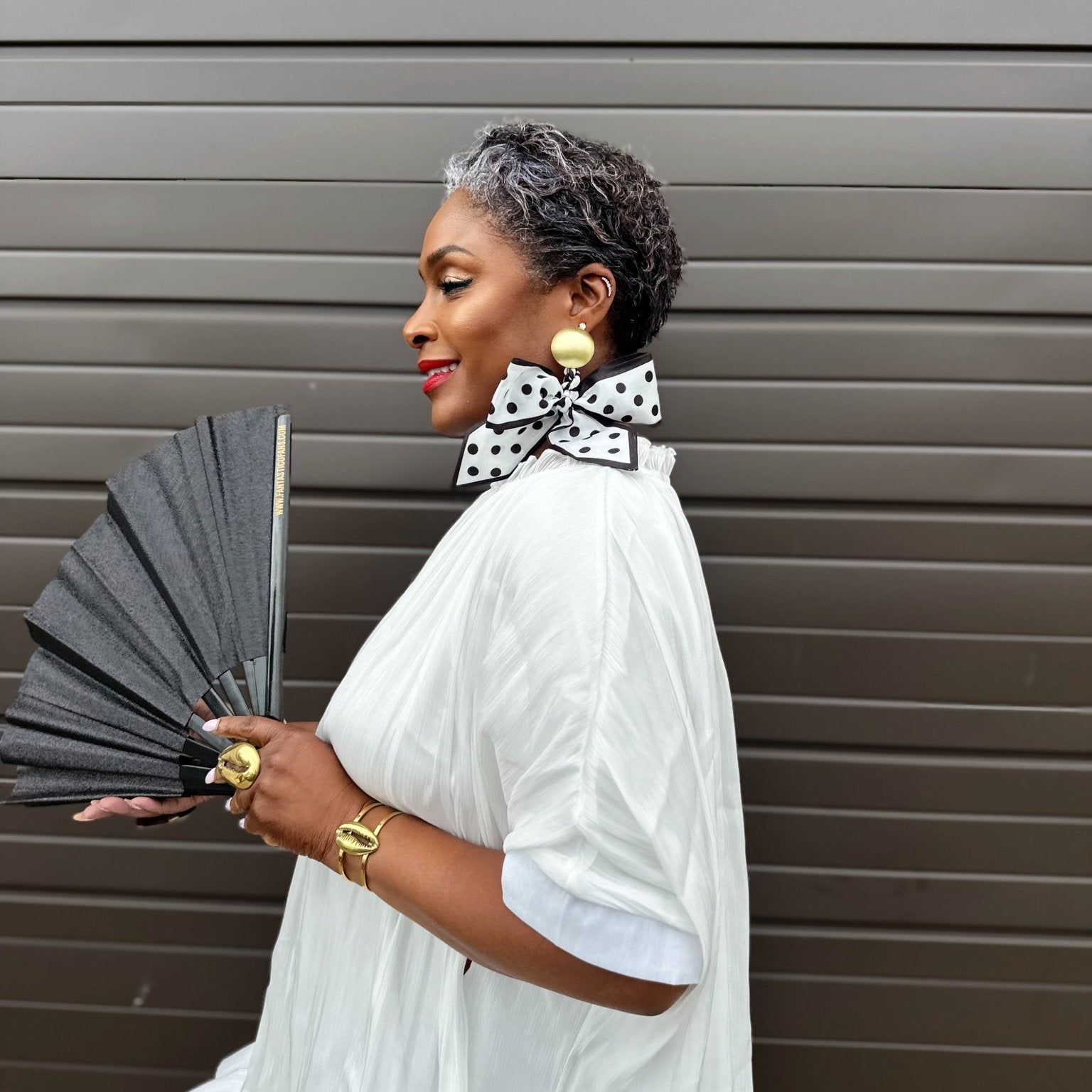 Luxe Bow Earrings - Polka Dot - Trufacebygrace