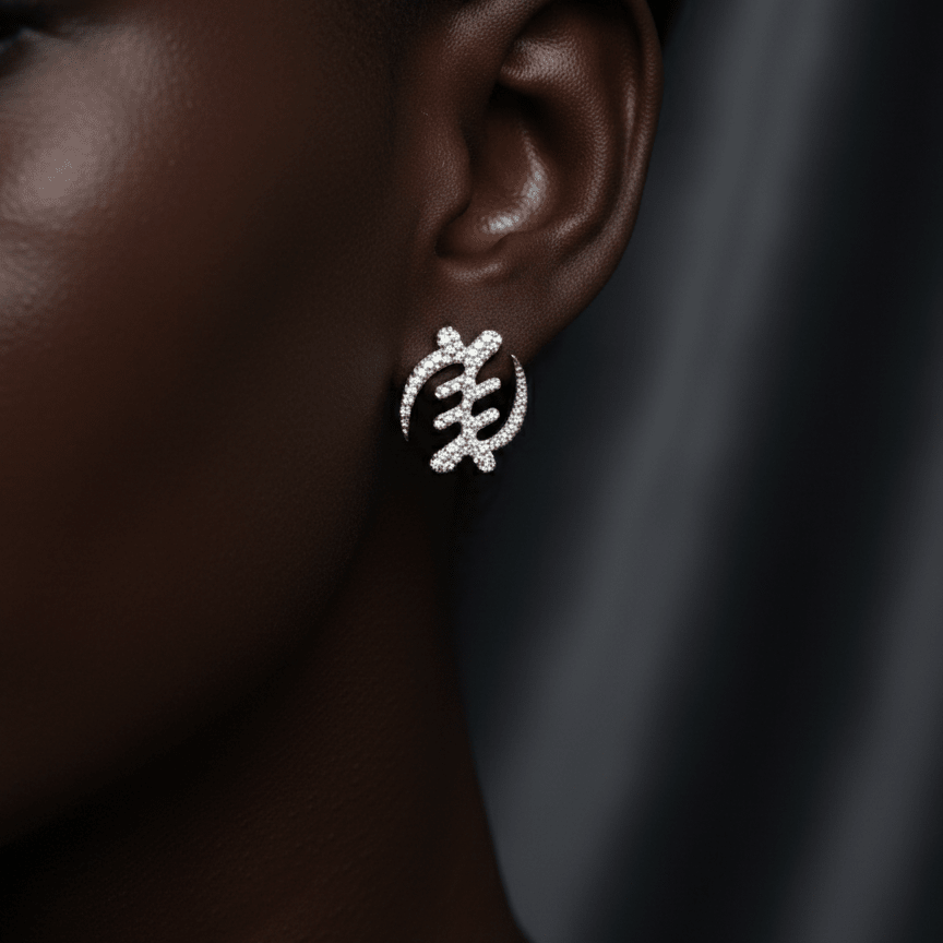 Luxe Crystal Gye Nyame Earrings - Trufacebygrace