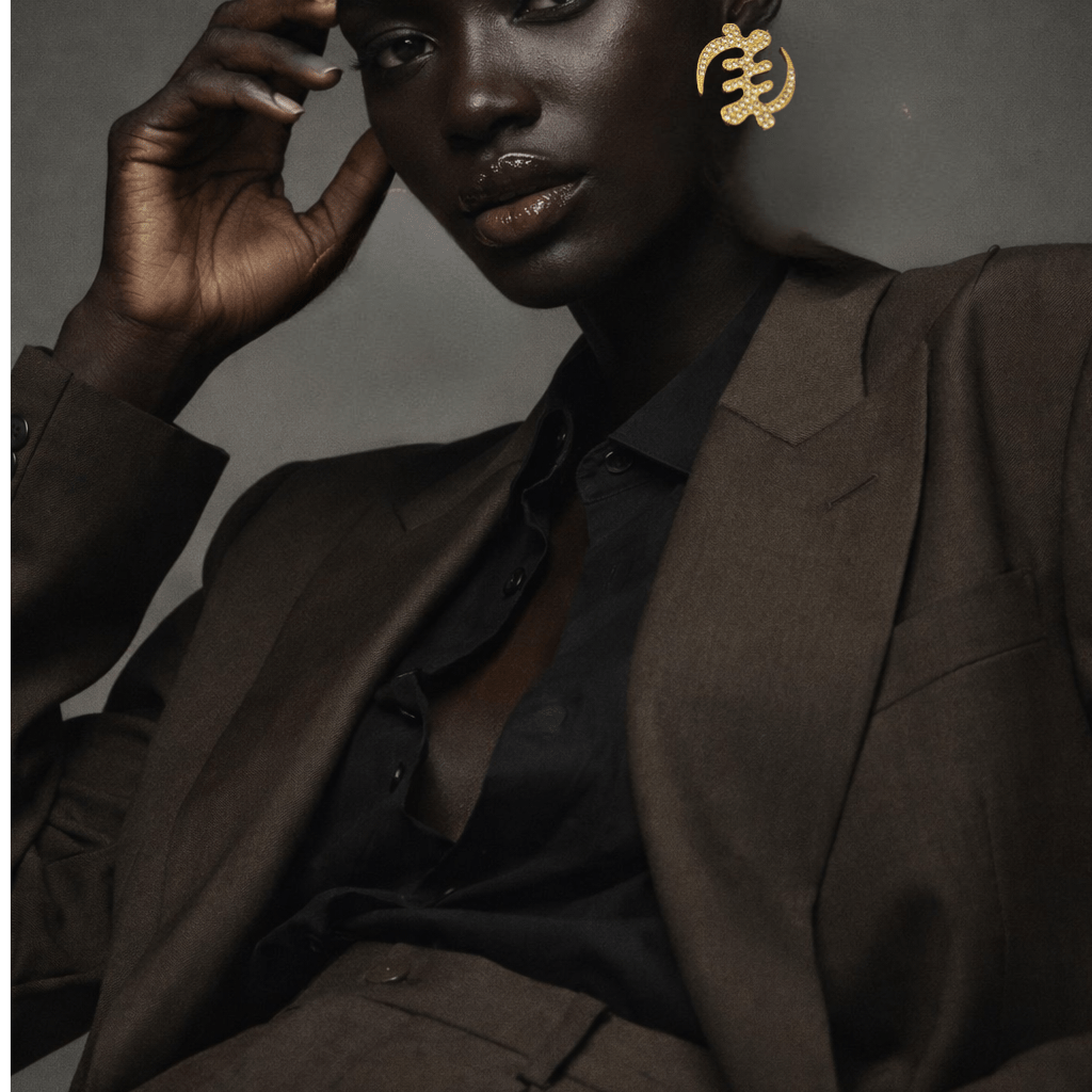 Luxe Crystal Gye Nyame Earrings - Trufacebygrace