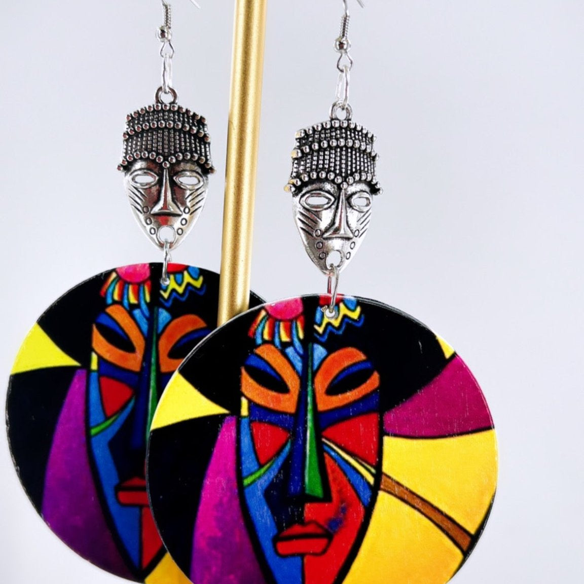 Mande African Face Mask Earrings - Trufacebygrace