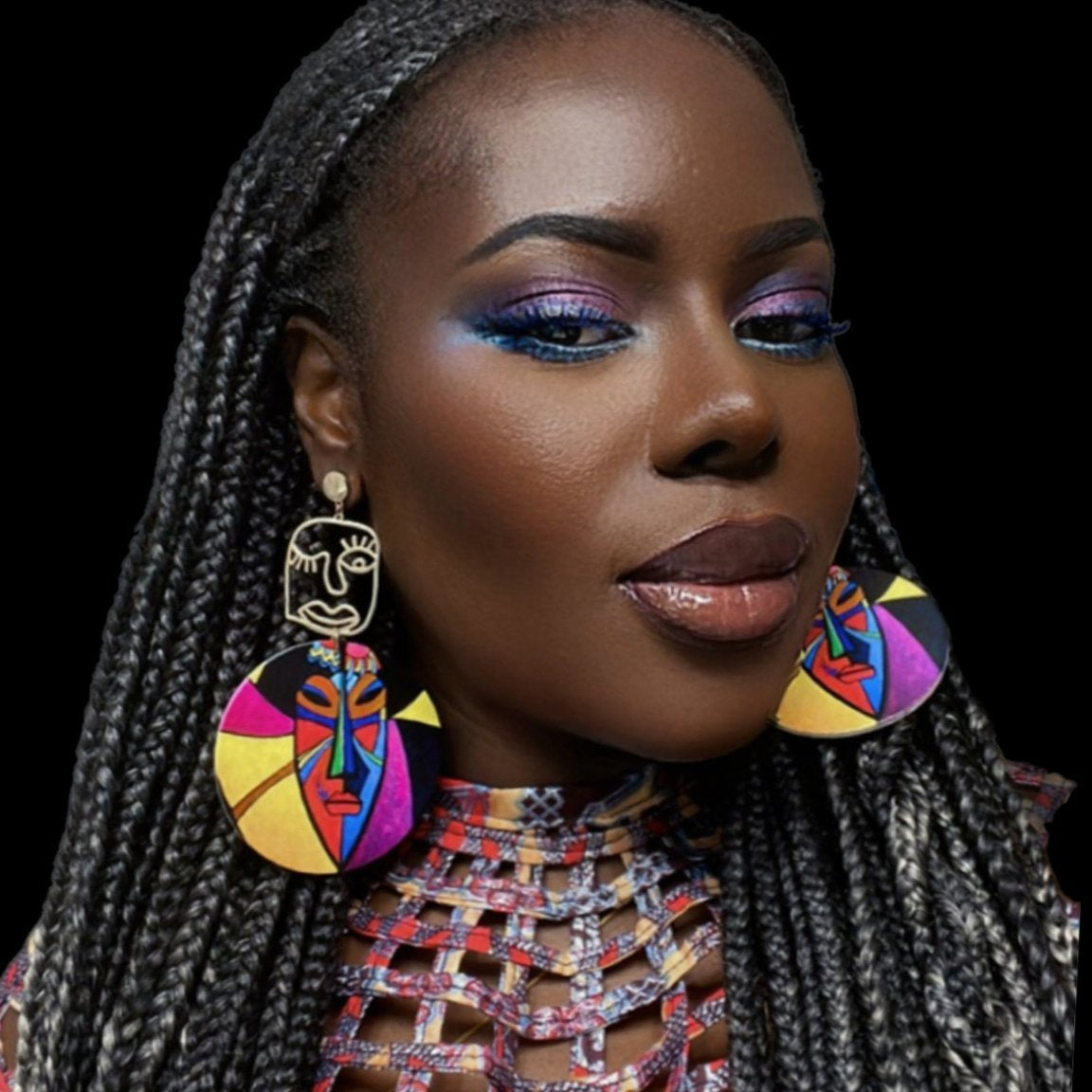 Mande African Face Mask Earrings - Trufacebygrace