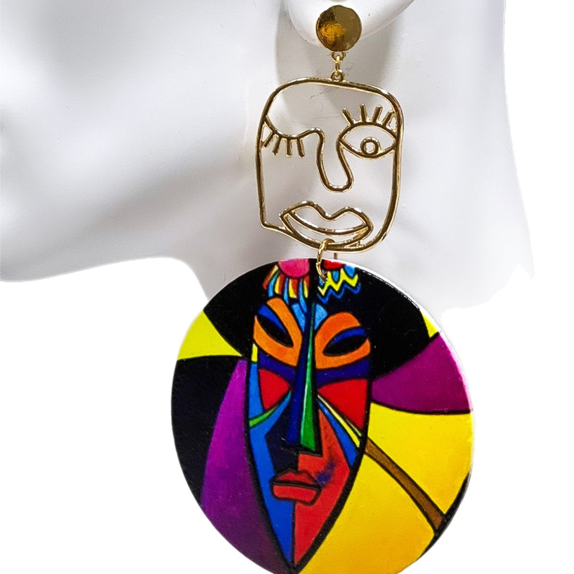 Mande African Face Mask Earrings - Trufacebygrace